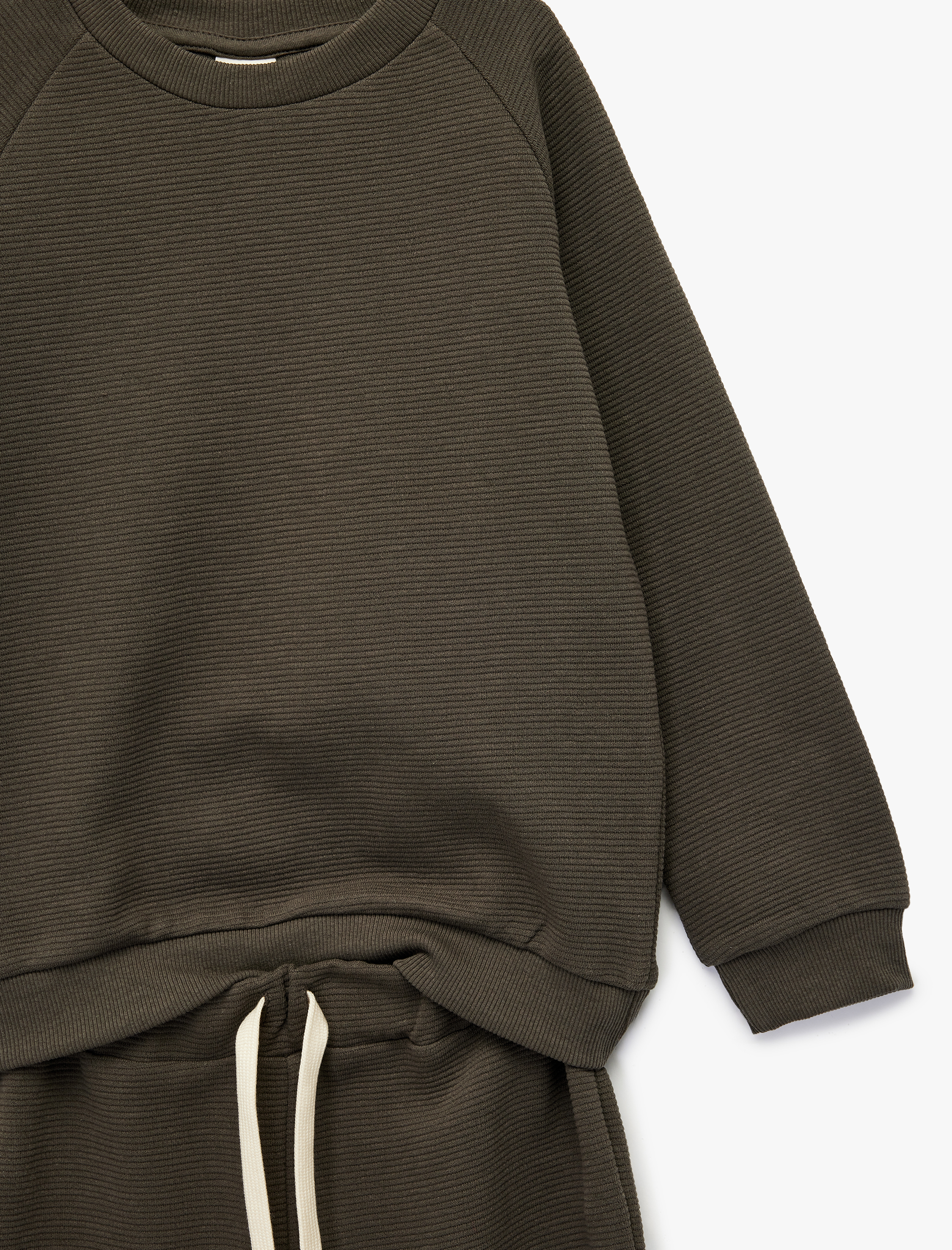  Erkek Bebek 2'li Pamuklu Eşofman Takımı Bisiklet Yaka Uzun Kollu Üst ve Beli Bağcıklı Atlt