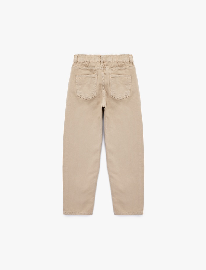 Erkek Çocuk Pamuklu Rahat Kesim Cepli Denim Pantolon