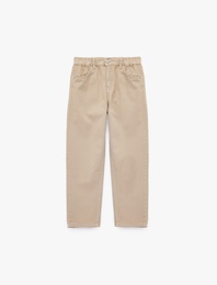 Pamuklu Rahat Kesim Cepli Denim Pantolon
