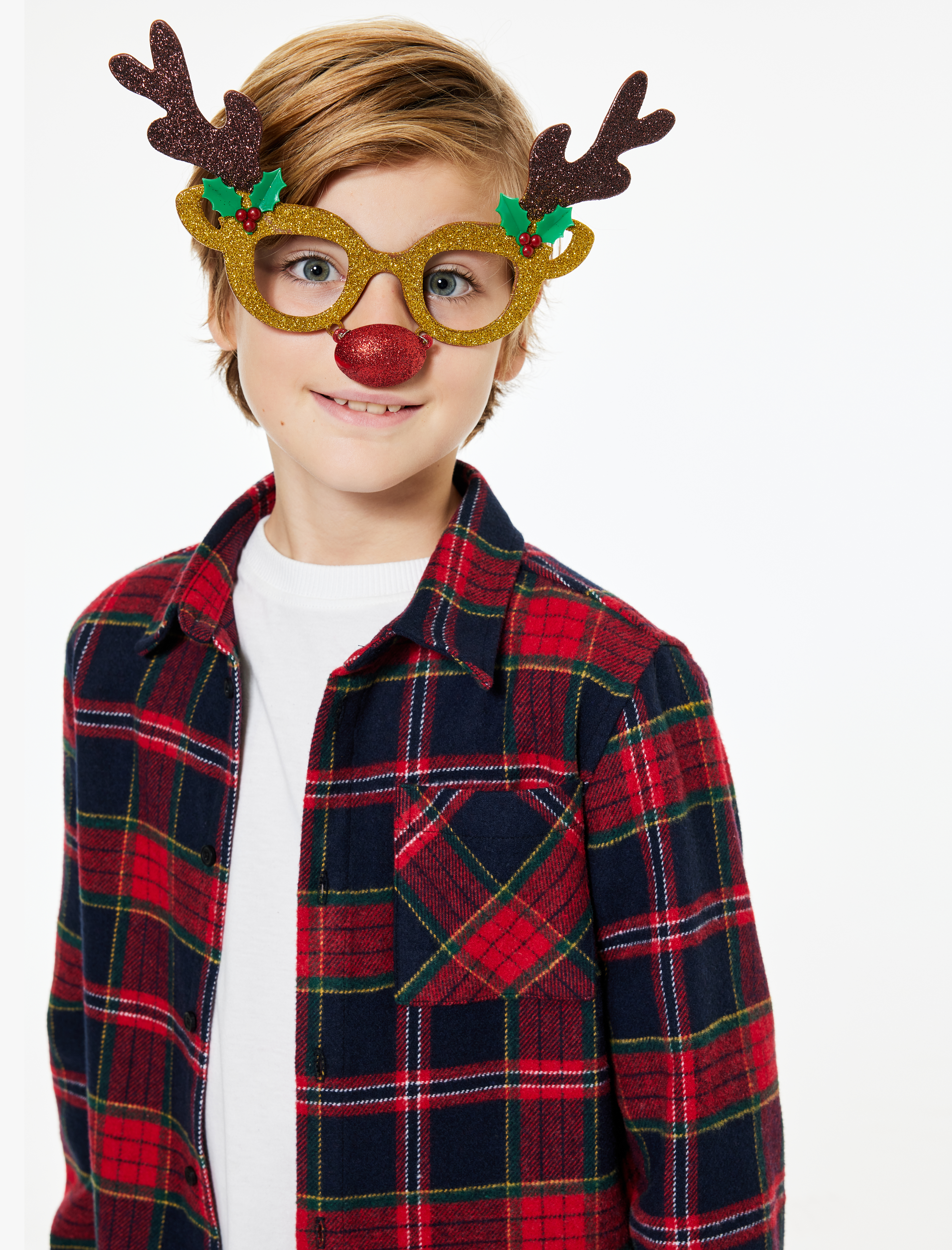  Erkek Çocuk Ekoseli Uzun Kollu Düğmeli Yün Karışımlı Oduncu Gömlek