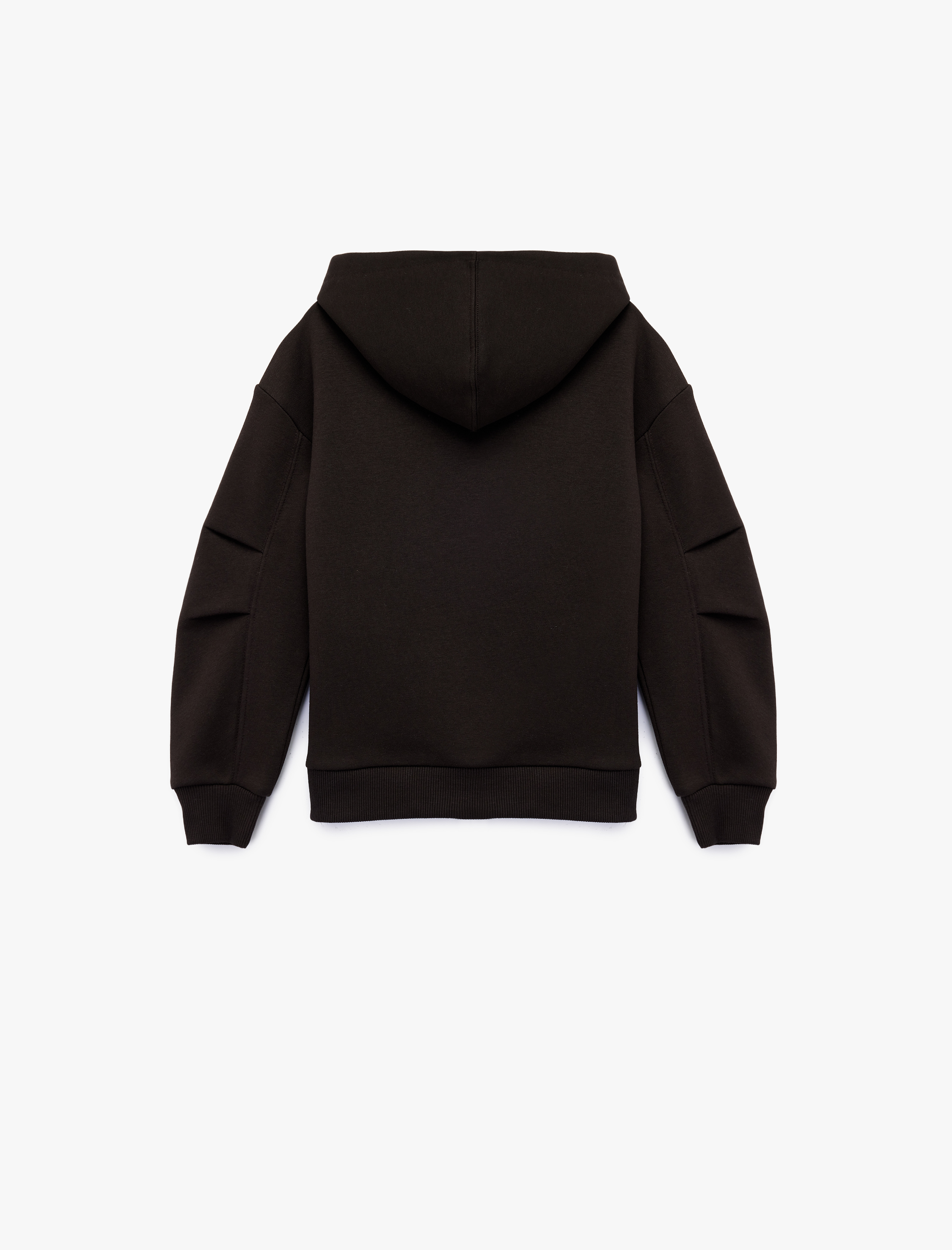  Kız Çocuk Uzun Kollu Cepli Basic Fermuarlı Kapşonlu Sweatshirt