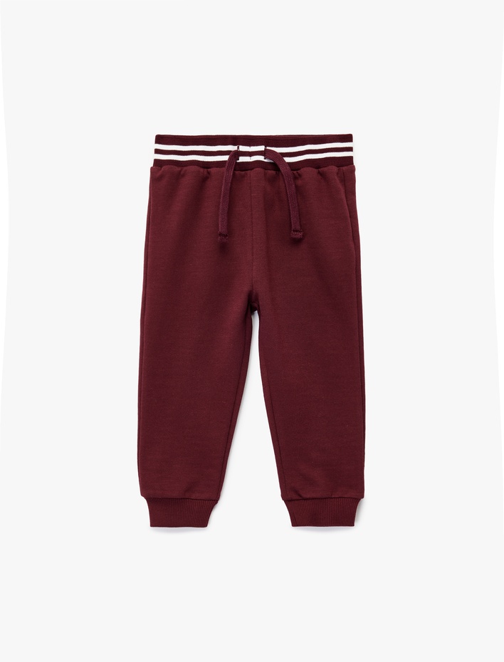 Erkek Bebek Şardonlu Beli Bağcıklı Jogger Eşofman Altı
