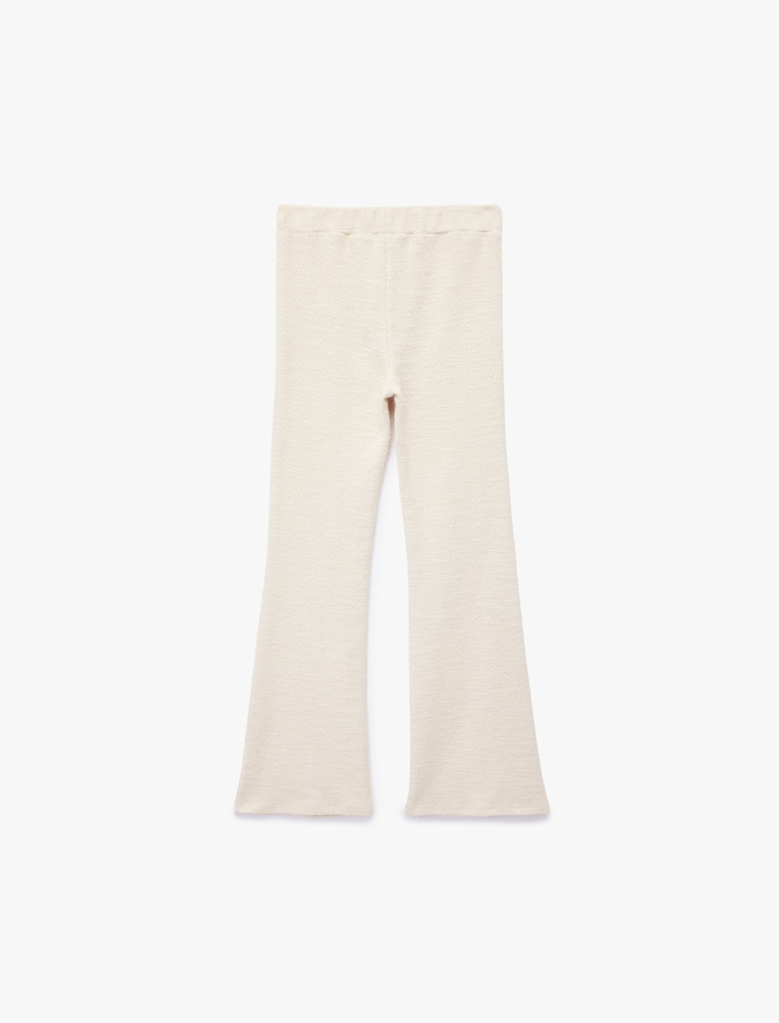 Kız Çocuk Pamuklu Beli Lastikli Geniş Paça Pantolon