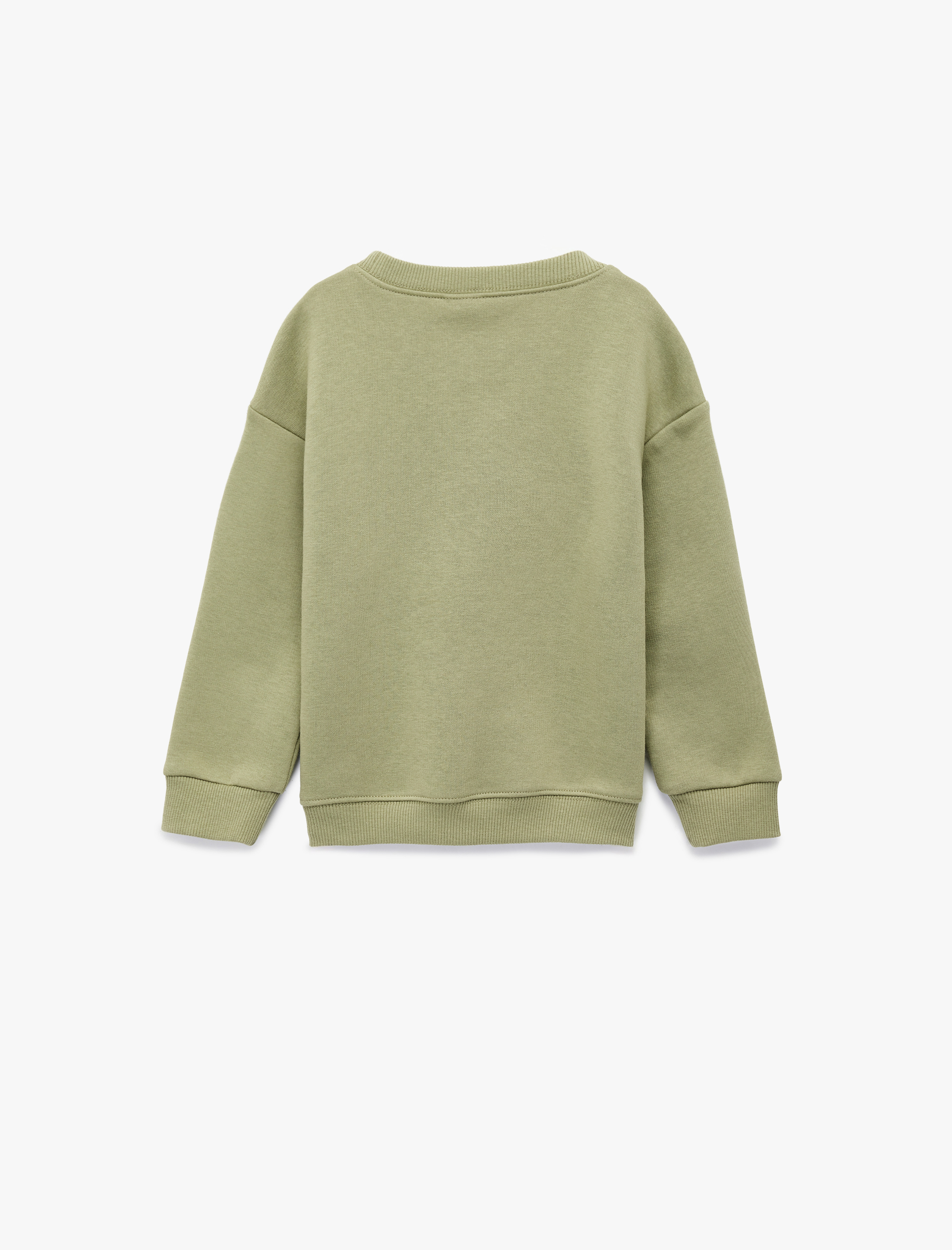  Erkek Bebek Pamuklu Uzun Kollu Bisiklet Yaka Baskılı Sweatshirt