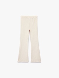 Pamuklu Beli Lastikli Geniş Paça Pantolon