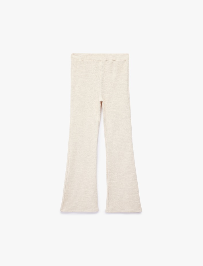 Kız Çocuk Pamuklu Beli Lastikli Geniş Paça Pantolon