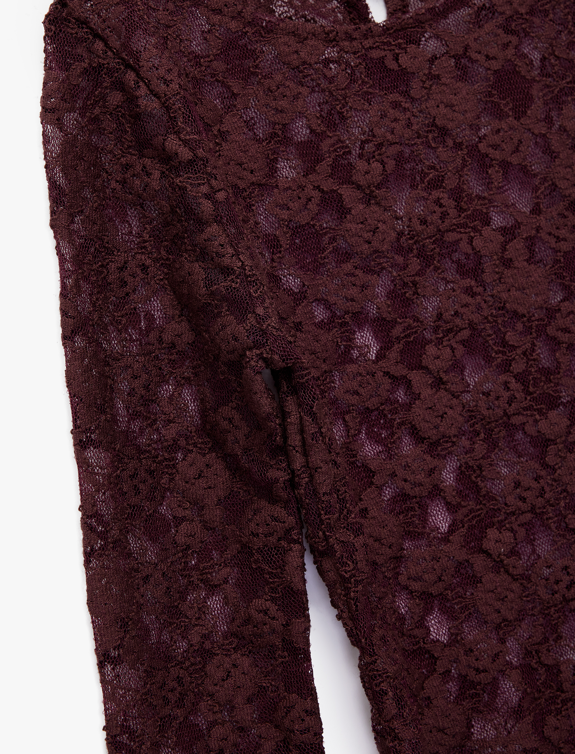  Kız Çocuk Uzun Kollu Bisiklet Yaka Asimetrik Kesim Dantel Bluz