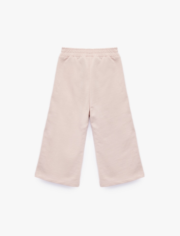 Kız Bebek Pamuklu Beli Lastikli Geniş Paça Eşofman Altı