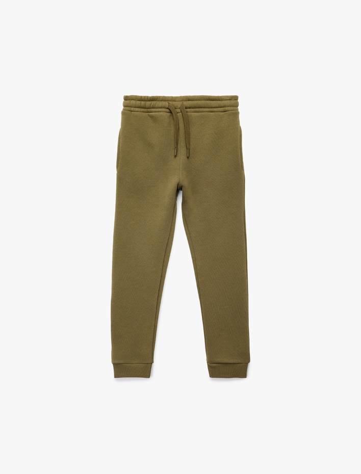 Erkek Çocuk Beli Lastikli Cepli Şardonlu Basic Jogger Eşofman Altı