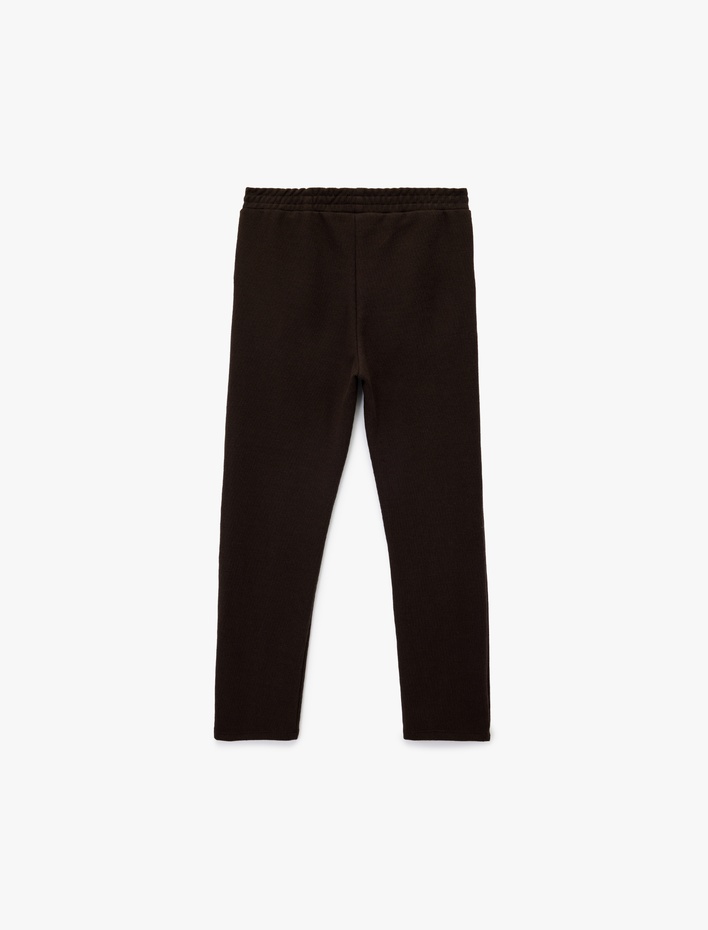 Kız Çocuk Beli Lastikli Cepli Havuç Kesim Pantolon