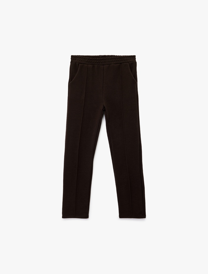 Kız Çocuk Beli Lastikli Cepli Havuç Kesim Pantolon