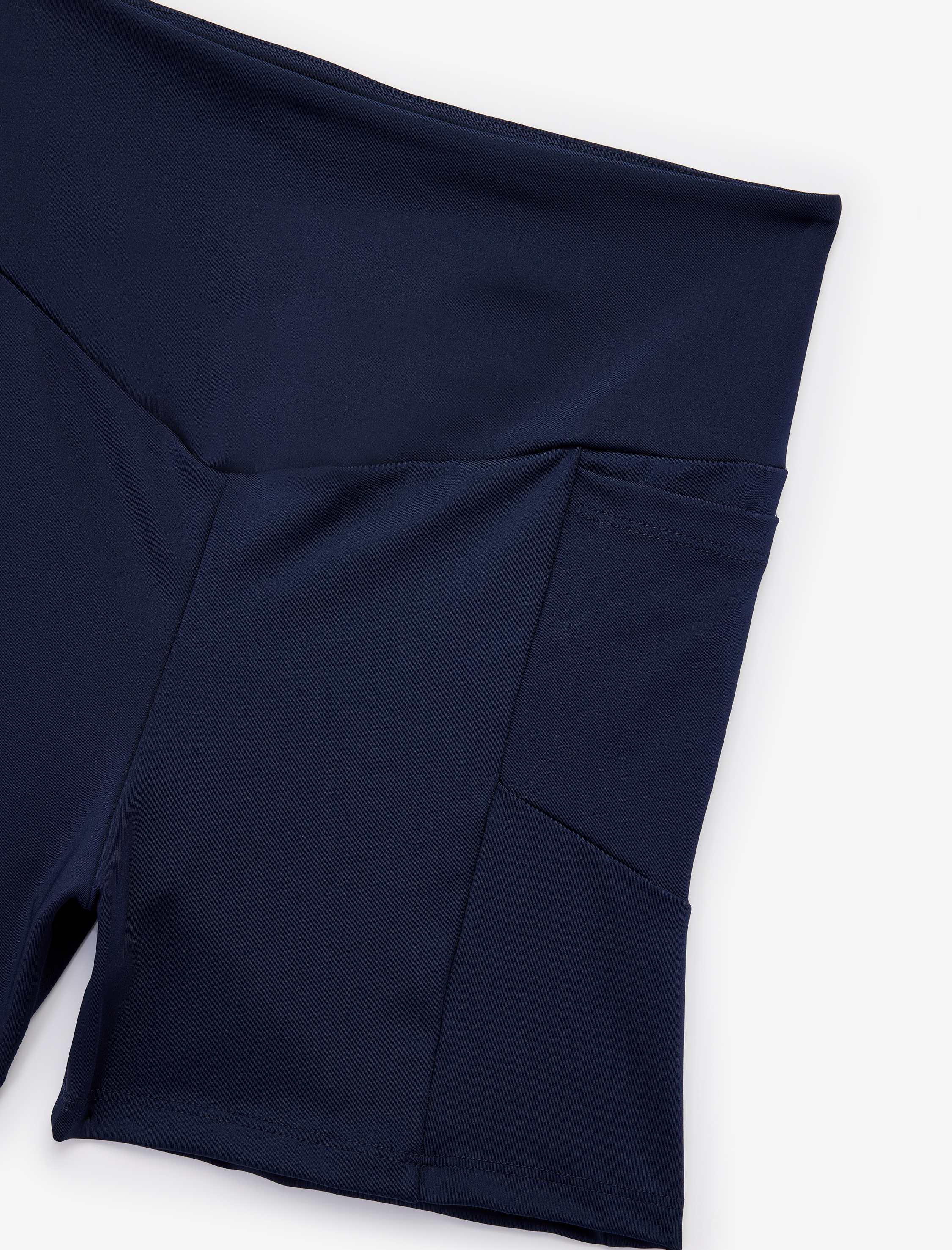   Yüksek Bel Cepli Dikiş Detaylı Slim Fit Biker Spor Tayt