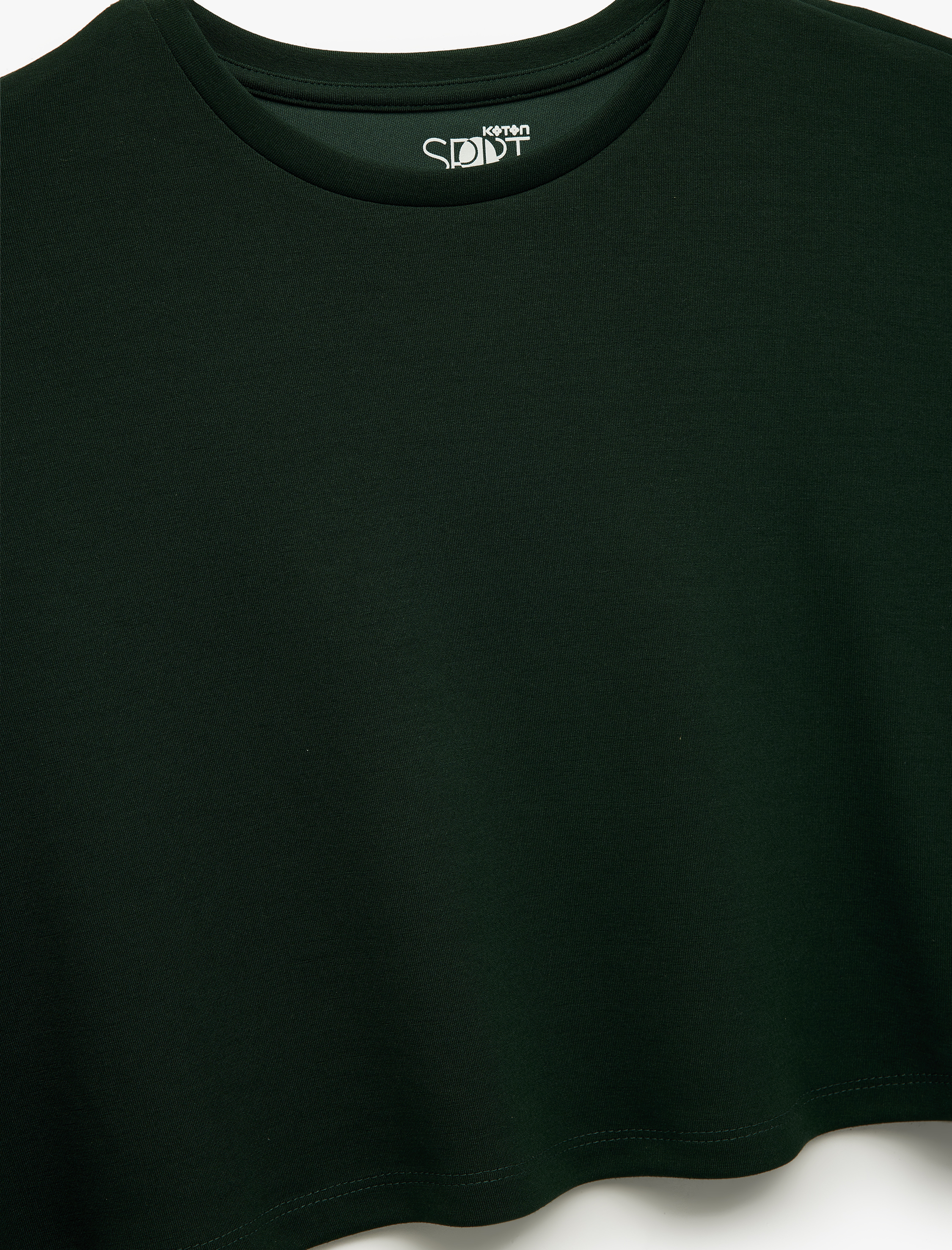   Viskon Oversize Uzun Kollu Bisiklet Yaka Crop Spor Sweatshirt