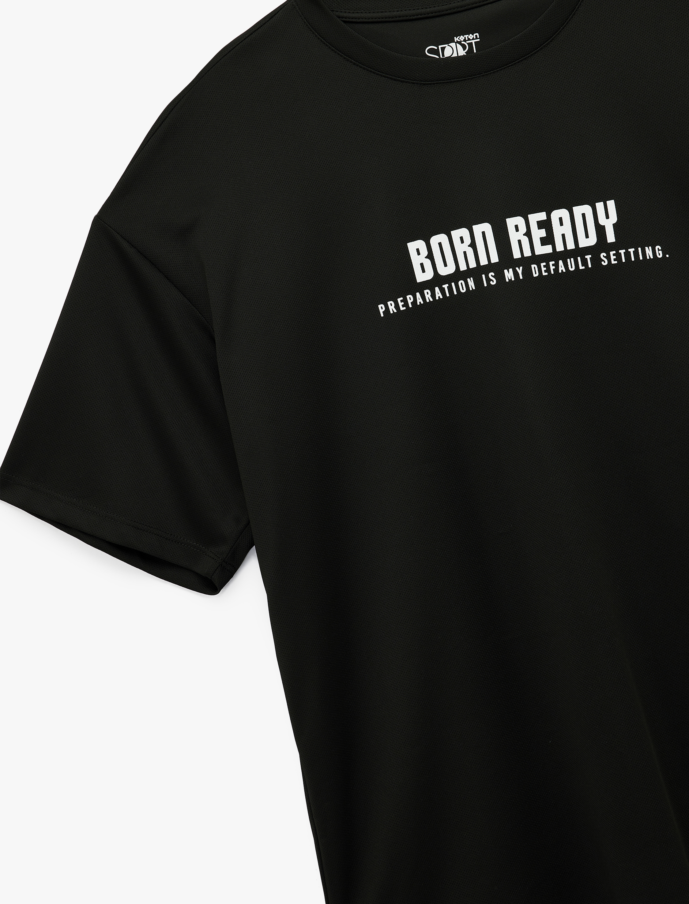   Kısa Kollu Bisiklet Yaka Baskılı Oversize Spor Tişört