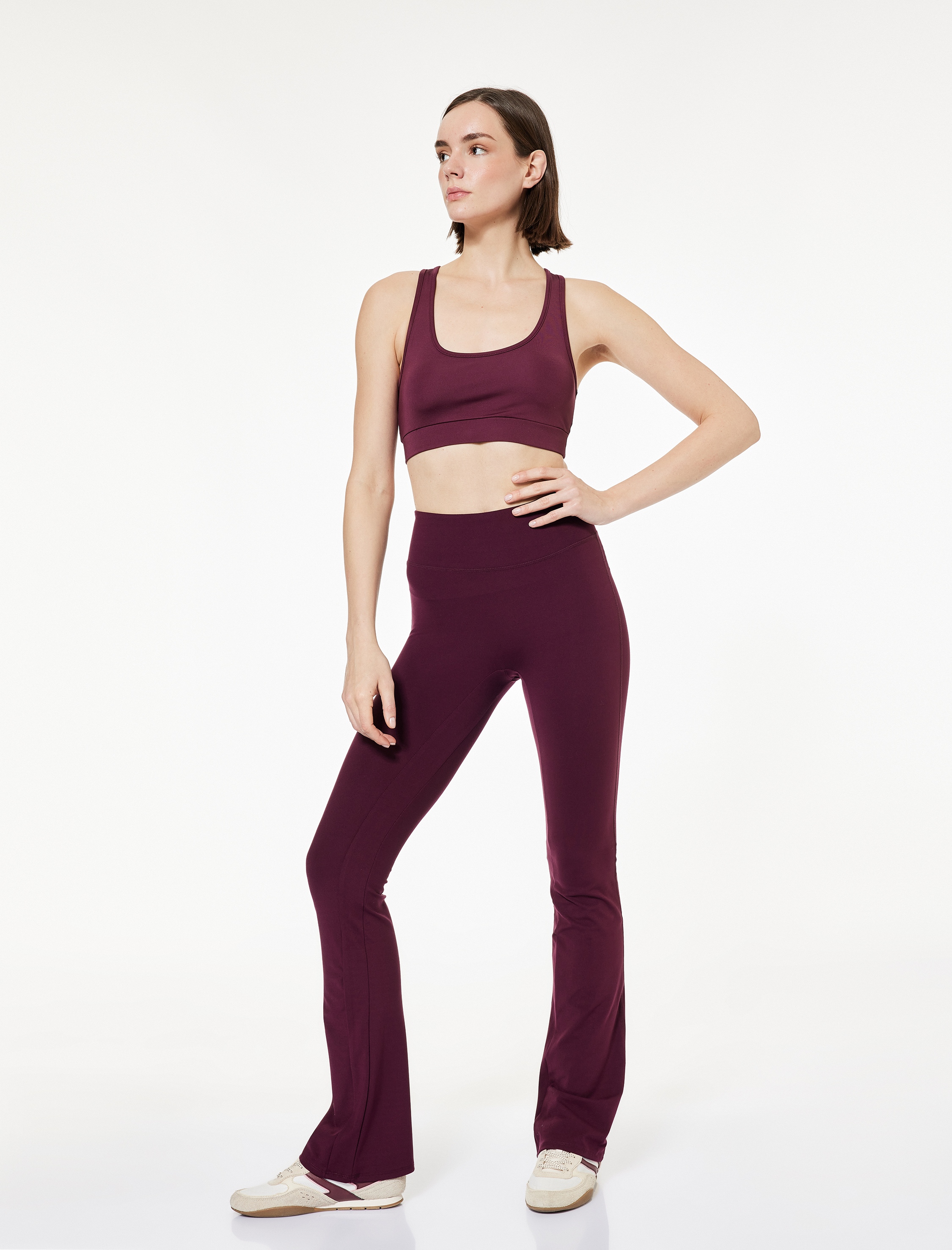   Yüksek Bel İspanyol Paça Dikiş Detaylı Spor Tayt