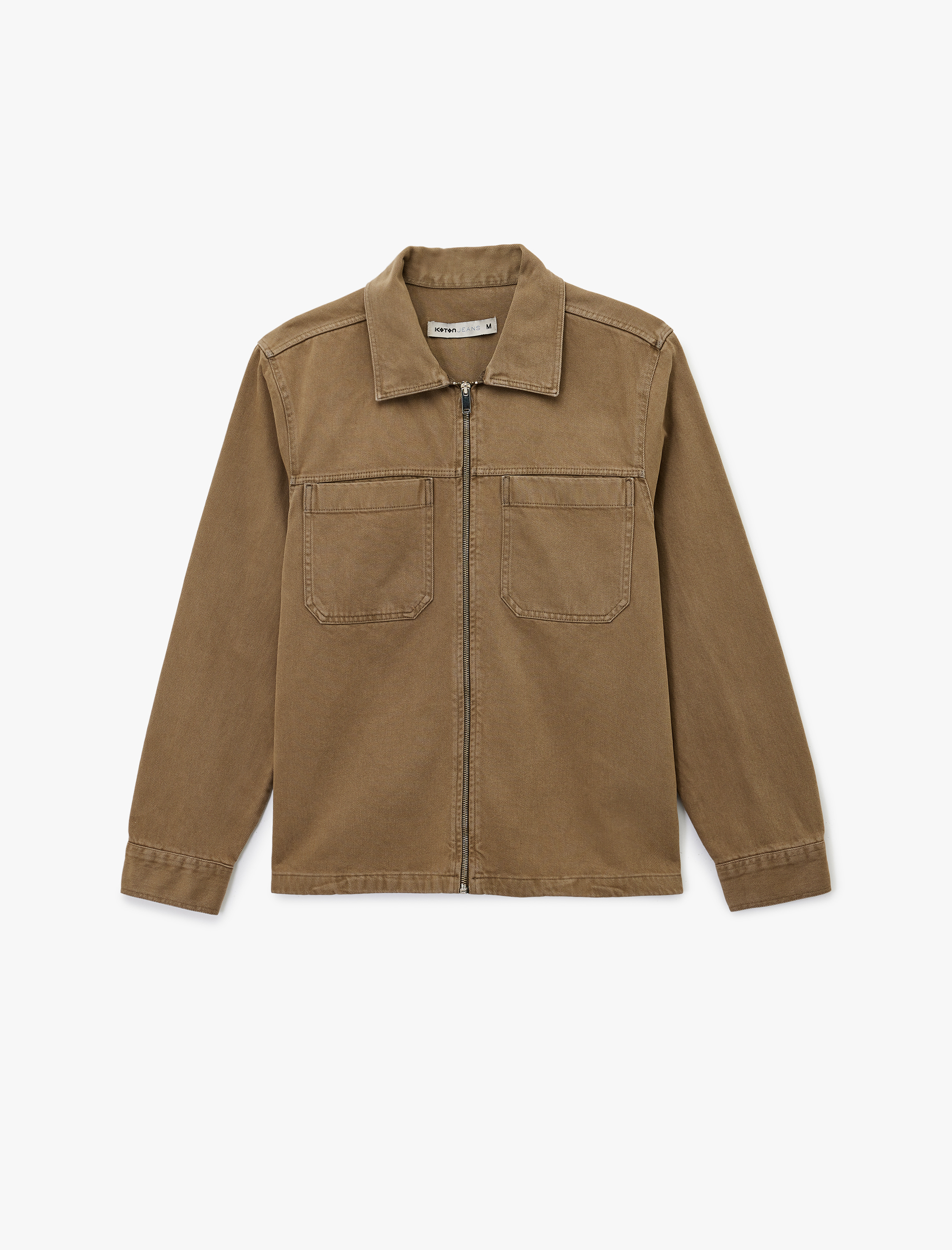   Pamuklu Uzun Kollu Cep Detaylı Klasik Yaka Jean Gömlek Ceket