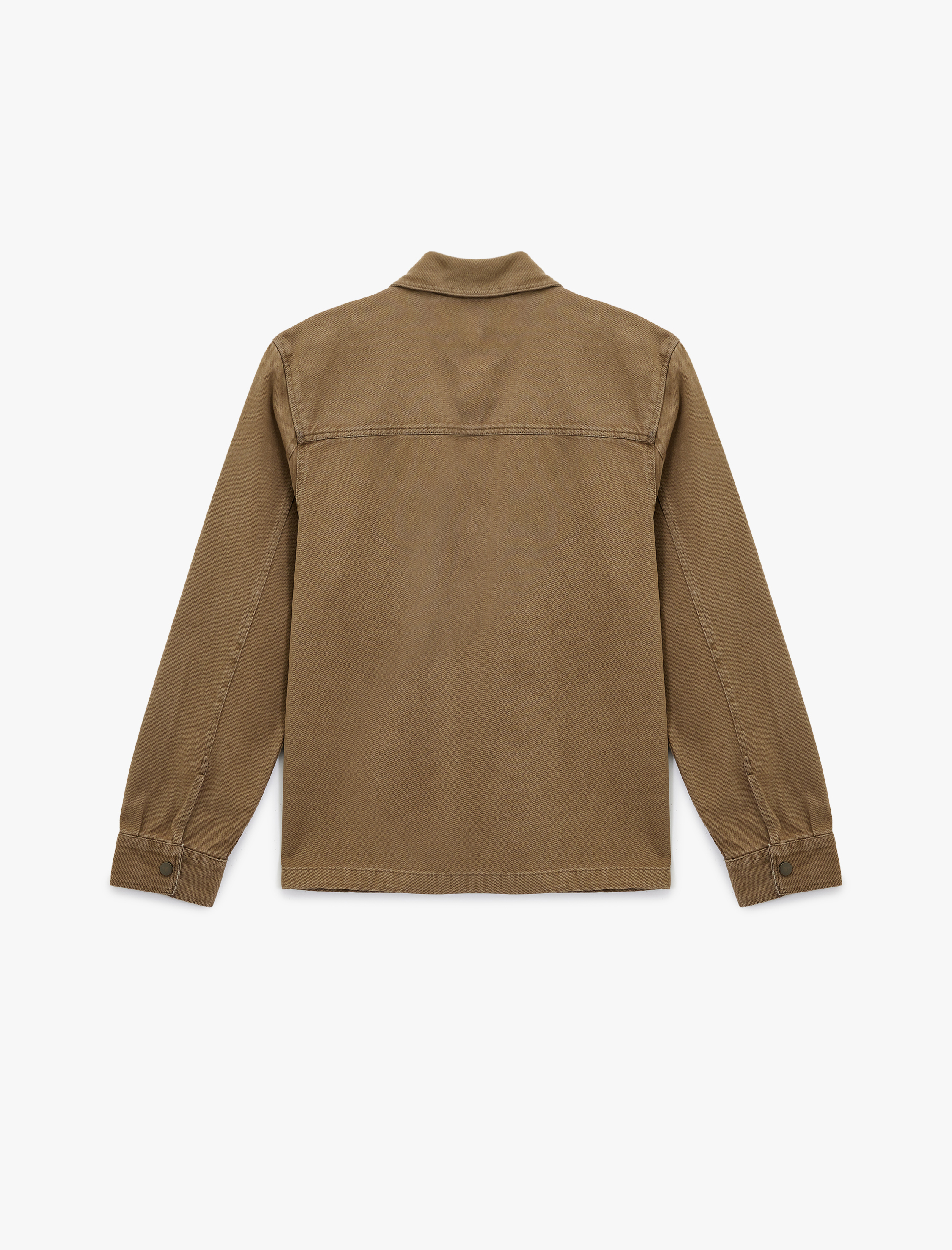   Pamuklu Uzun Kollu Cep Detaylı Klasik Yaka Jean Gömlek Ceket