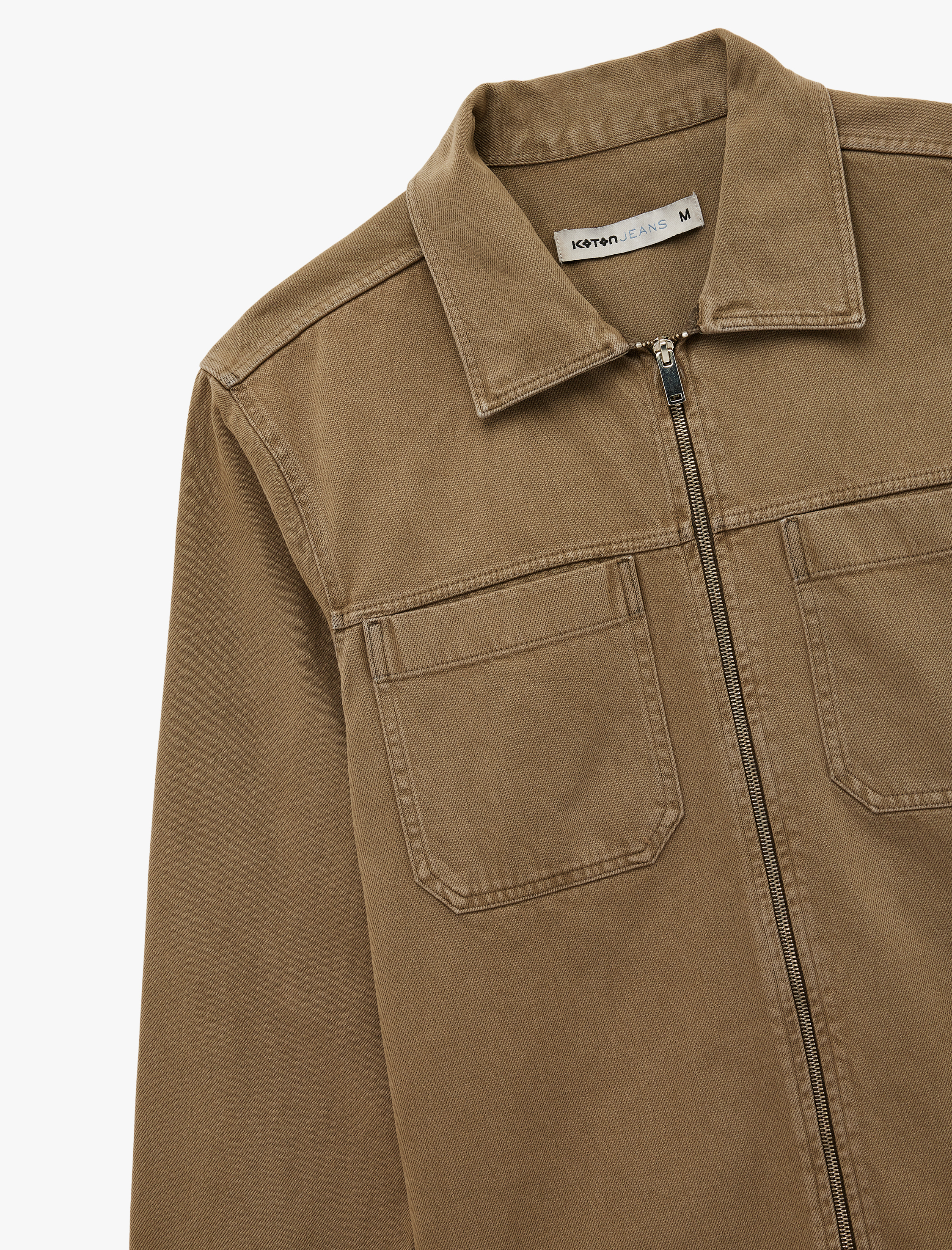   Pamuklu Uzun Kollu Cep Detaylı Klasik Yaka Jean Gömlek Ceket