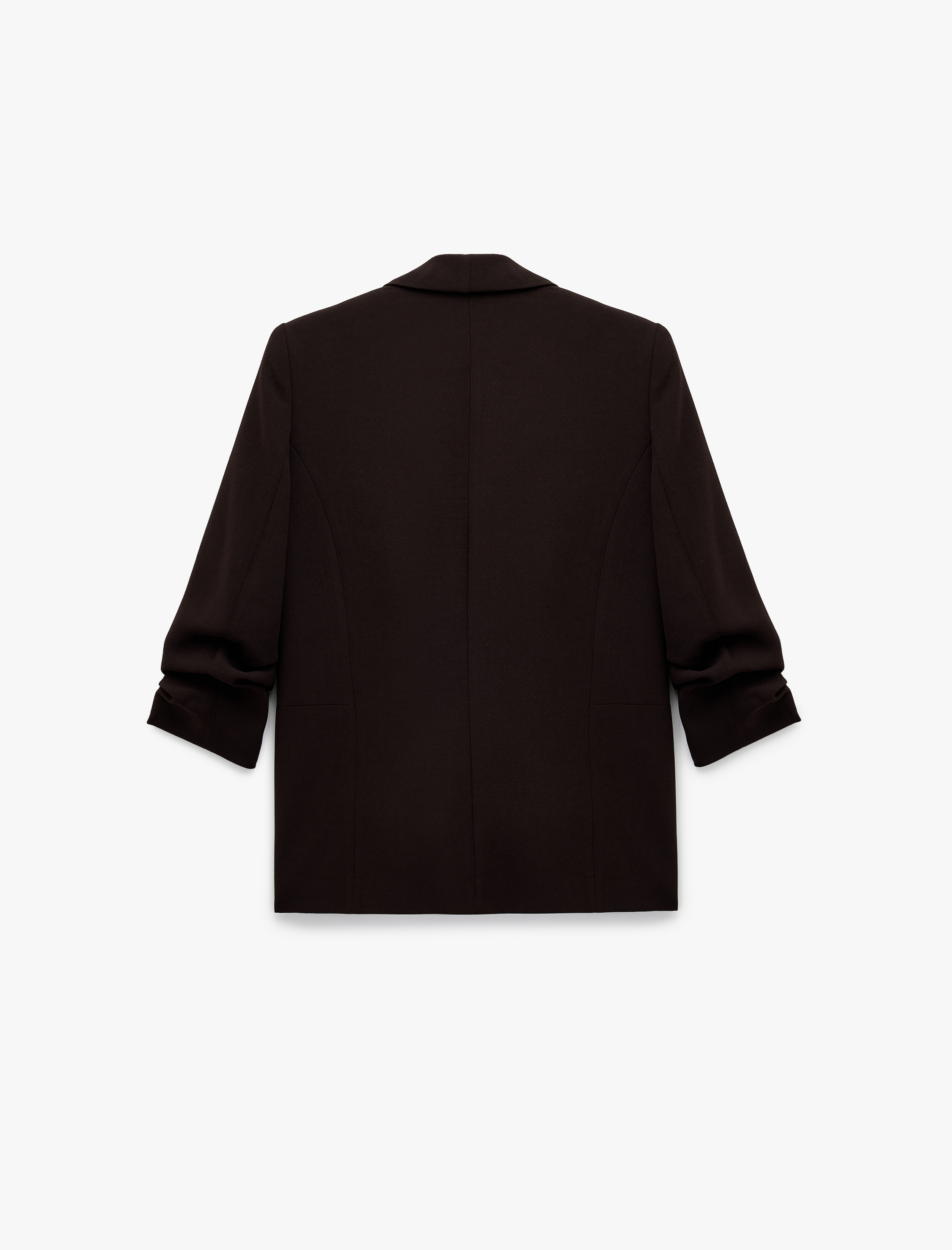   3/4 Kollu Düğmeli Cep Detaylı Kruvaze Yaka Blazer Ceket