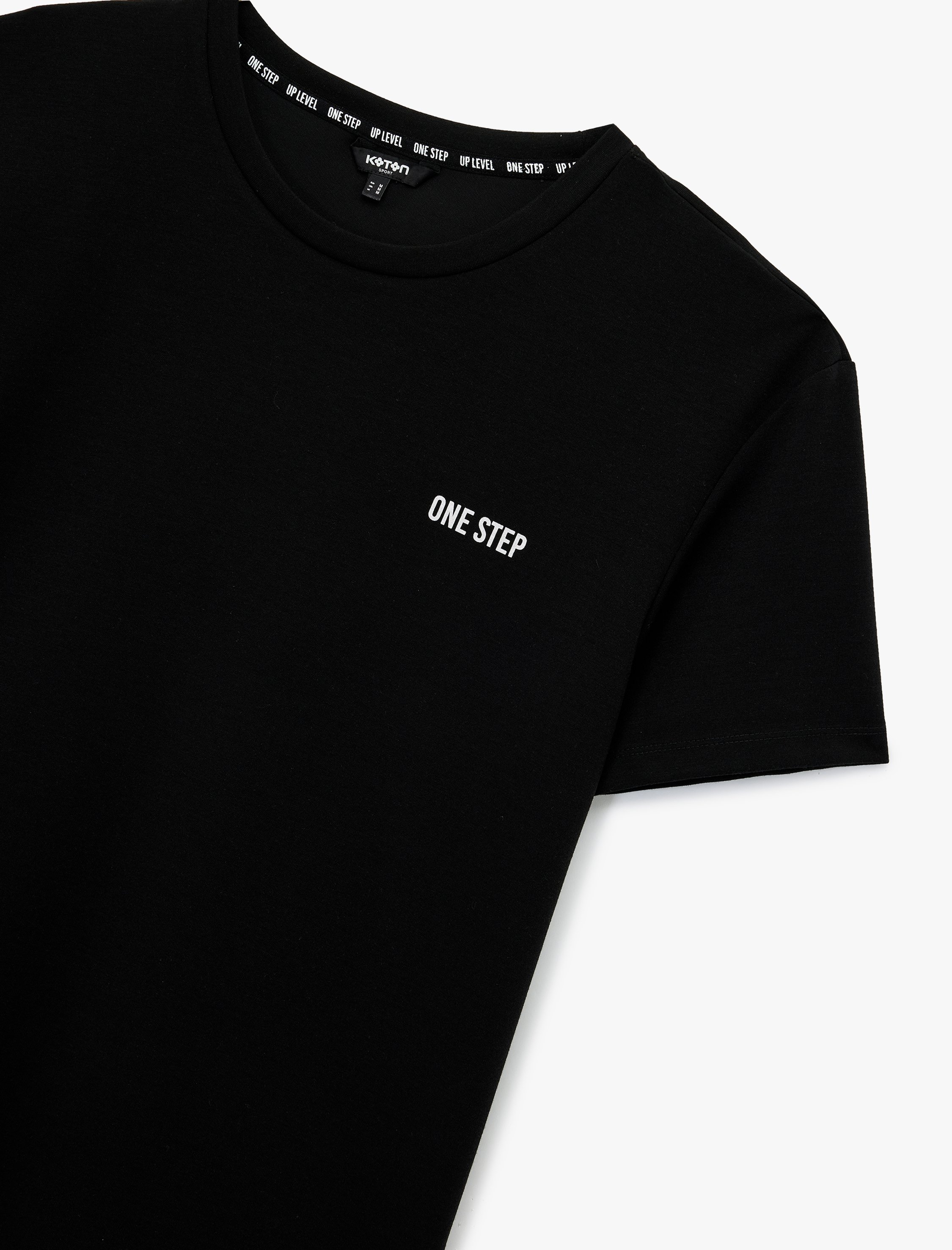   Regular Fit Kısa Kollu Bisiklet Yaka Baskılı Spor Tişört