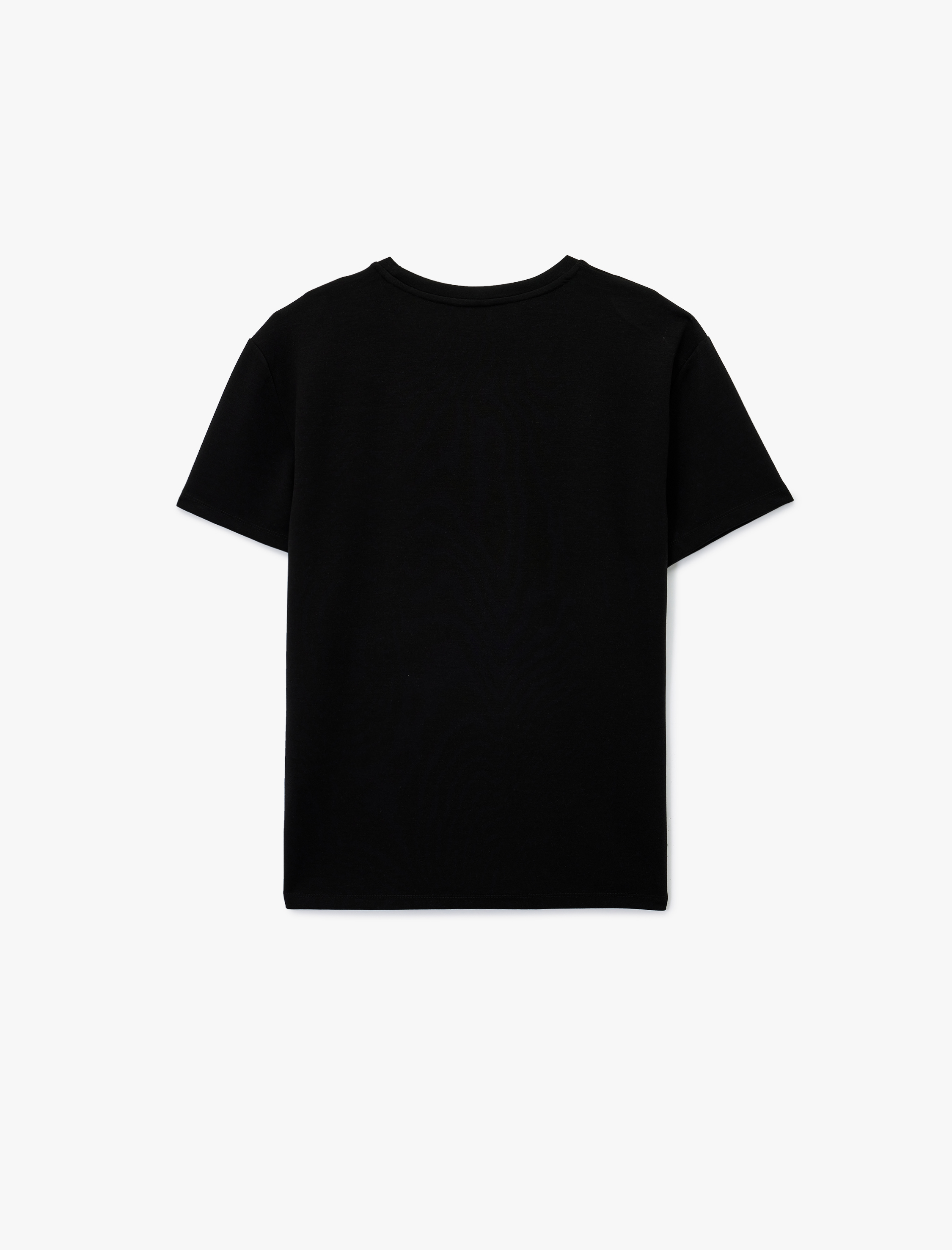   Regular Fit Kısa Kollu Bisiklet Yaka Baskılı Spor Tişört