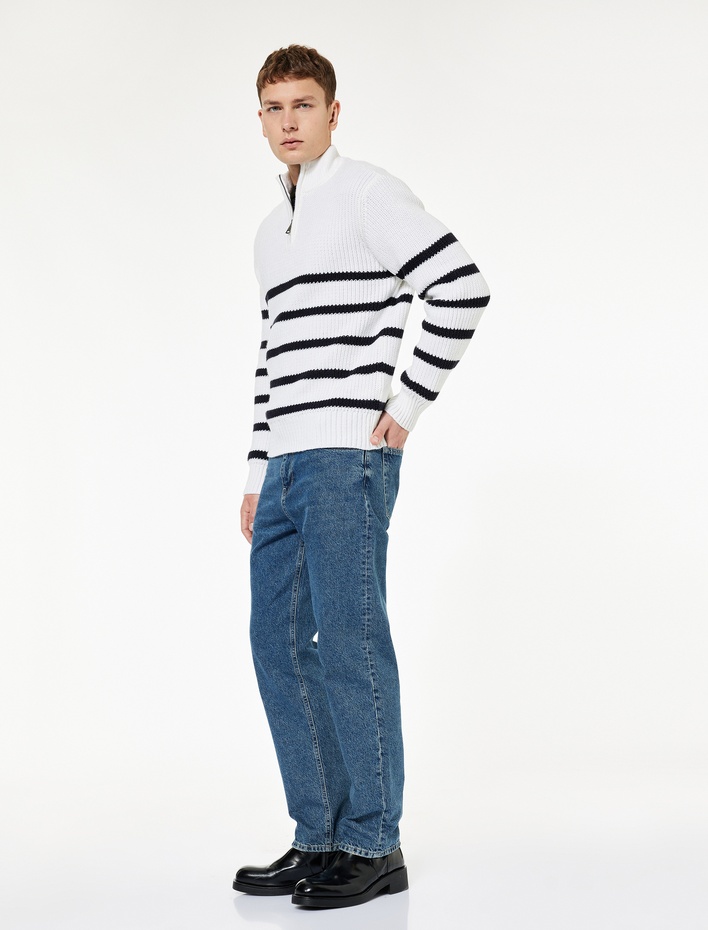  Normal Bel Pamuklu Cepli Vintage Straight Fit Jean Pantolon