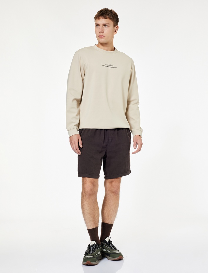  Pamuklu Regular Fit Cepli Beli Bağcıklı Şort