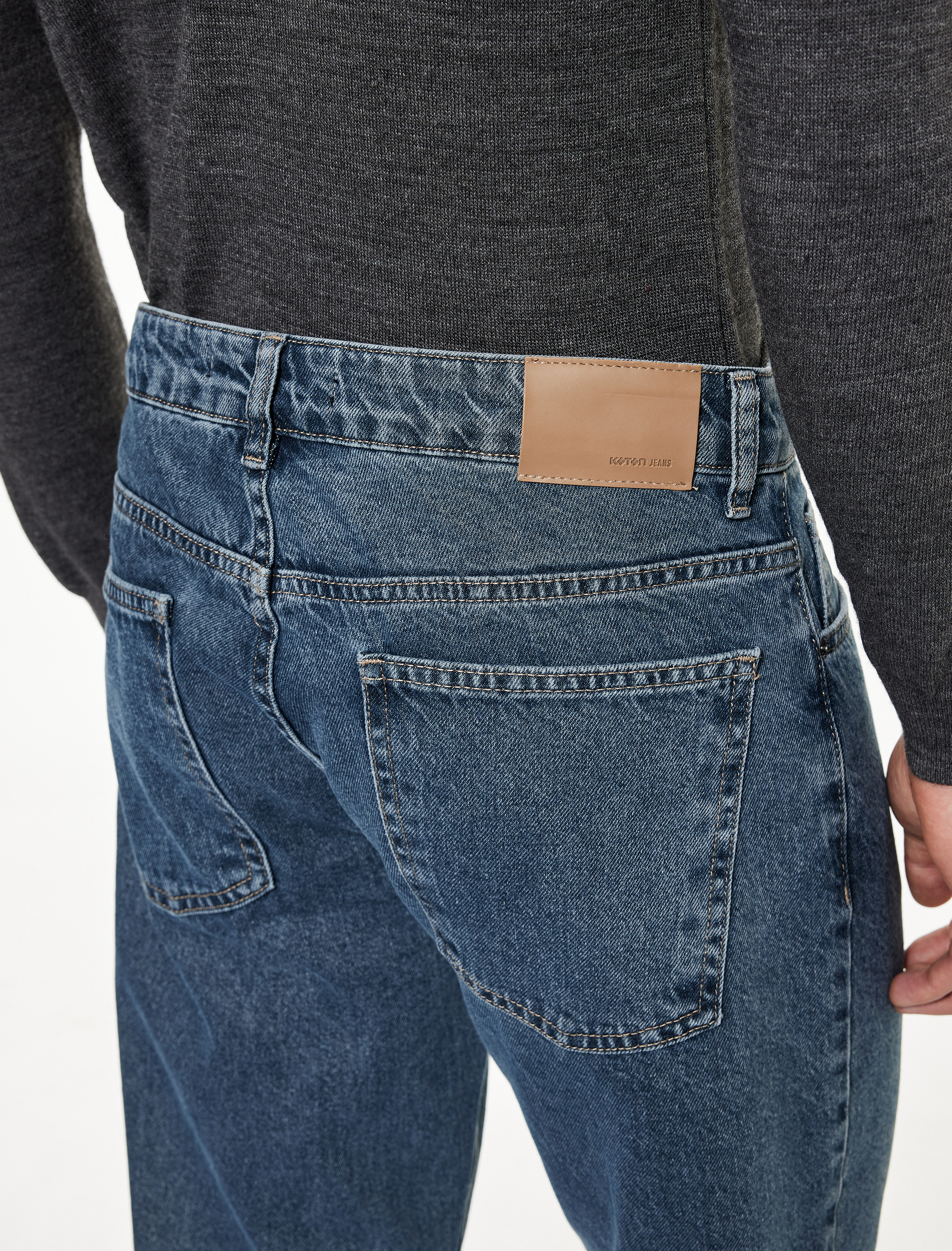   Normal Bel Pamuklu Vintage Straight Fit Jean