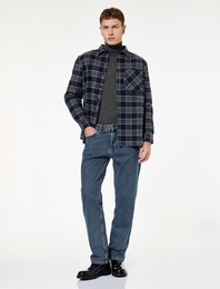 Normal Bel Pamuklu Vintage Straight Fit Jean