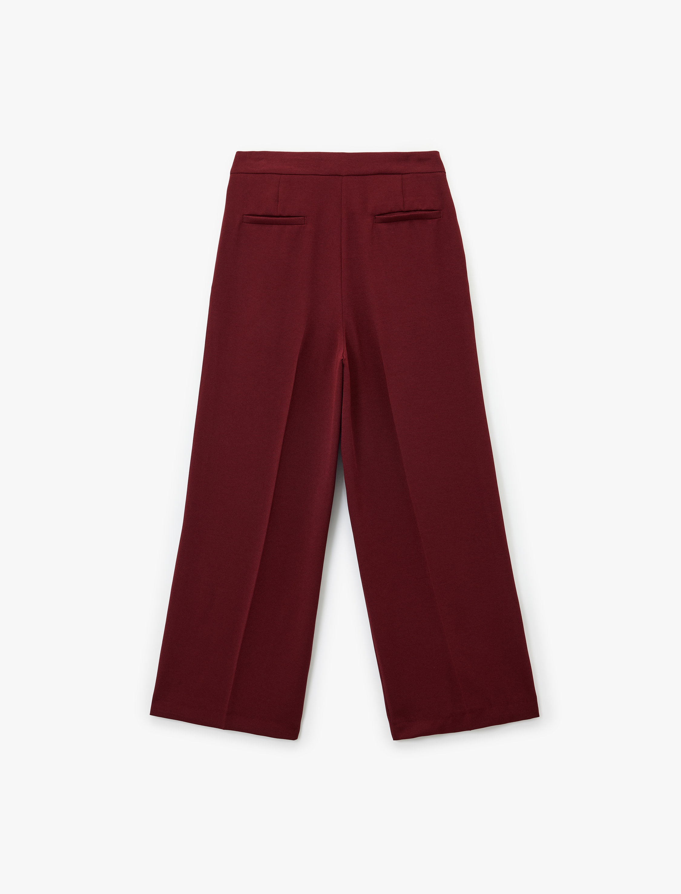   Kemer Detaylı Bilek Boy Geniş Paça Krep Palazzo Pantolon