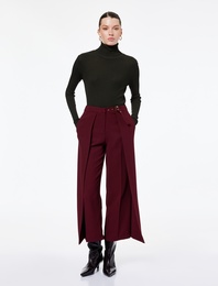 Kemer Detaylı Bilek Boy Geniş Paça Krep Palazzo Pantolon