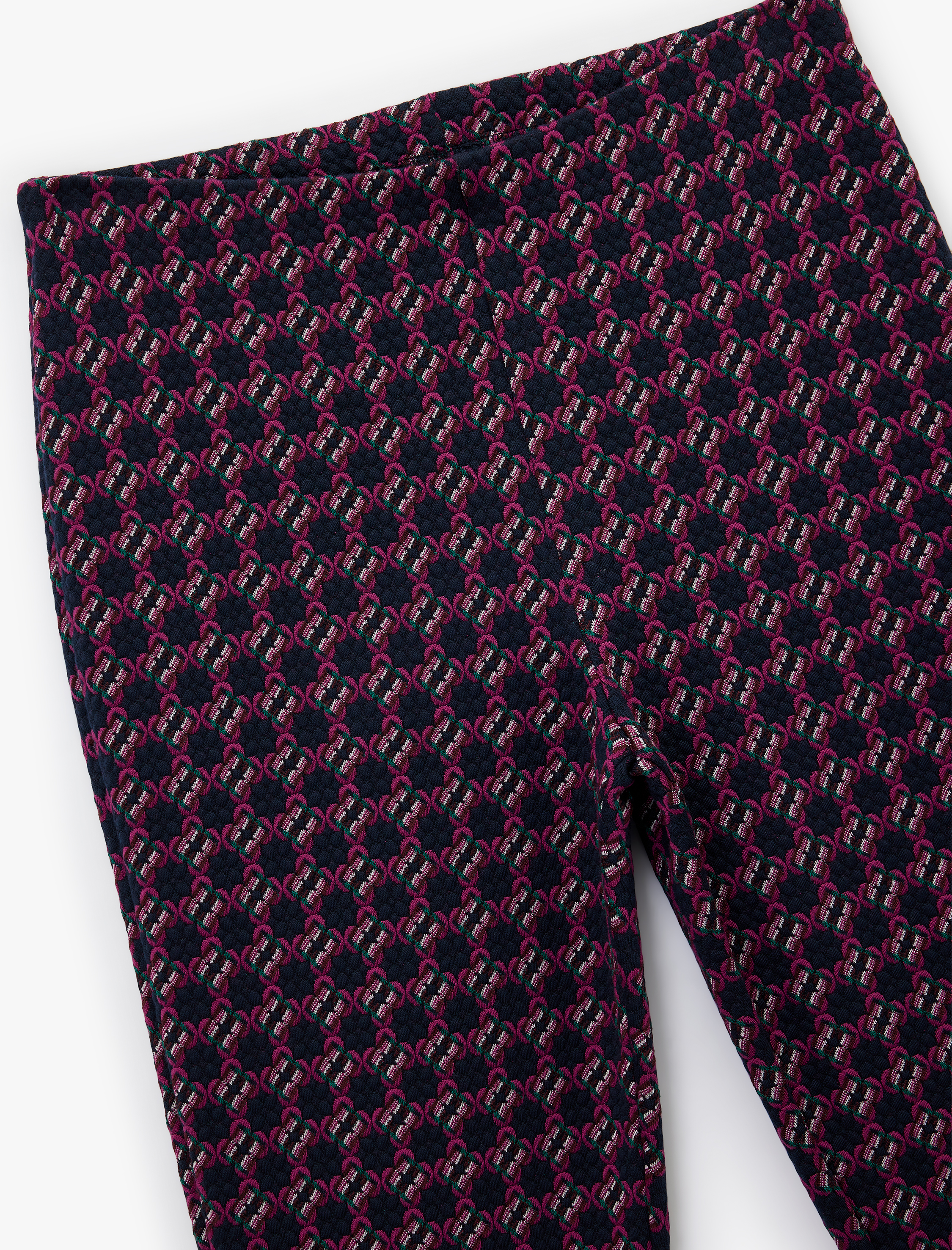   Slim Fit Desenli İspanyol Paça Pantolon