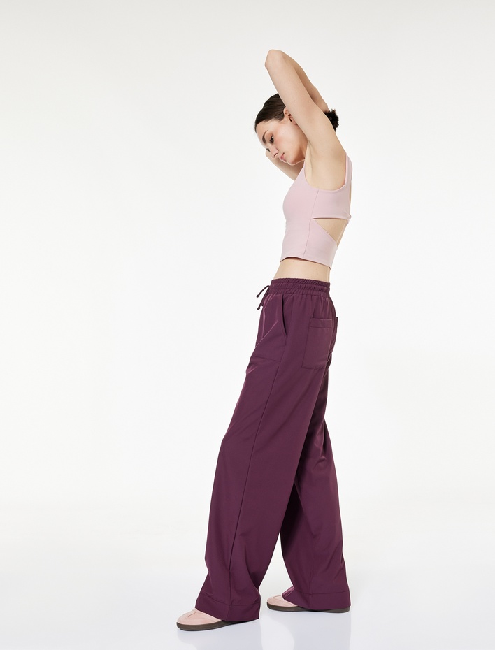  Rahat Kalıp Cepli Beli Bağcıklı Geniş Paça Spor Eşofman Altı