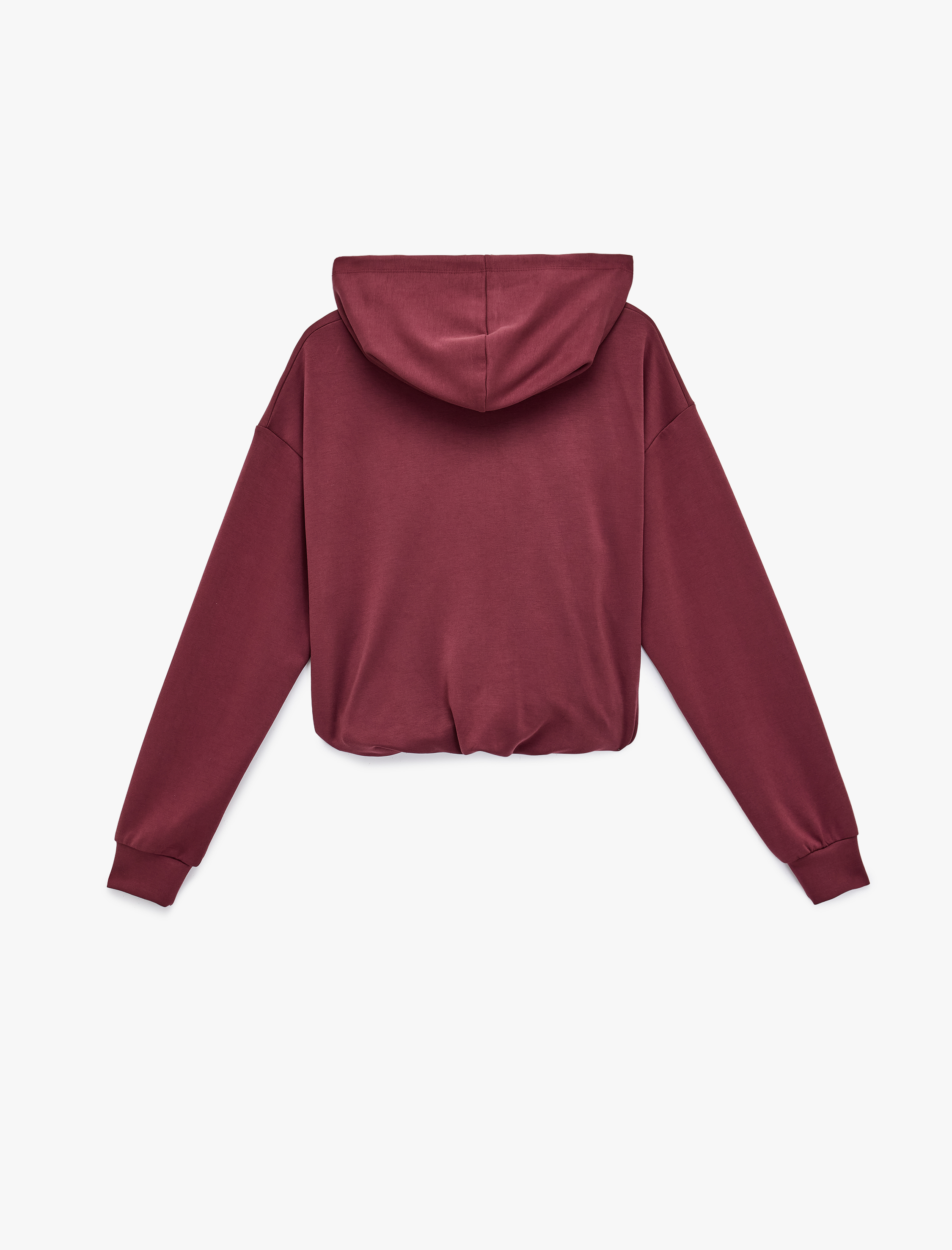   Rahat Kalıp Modal Kumaş Uzun Kollu Tam Fermuarlı Kapüşonlu Sweatshirt