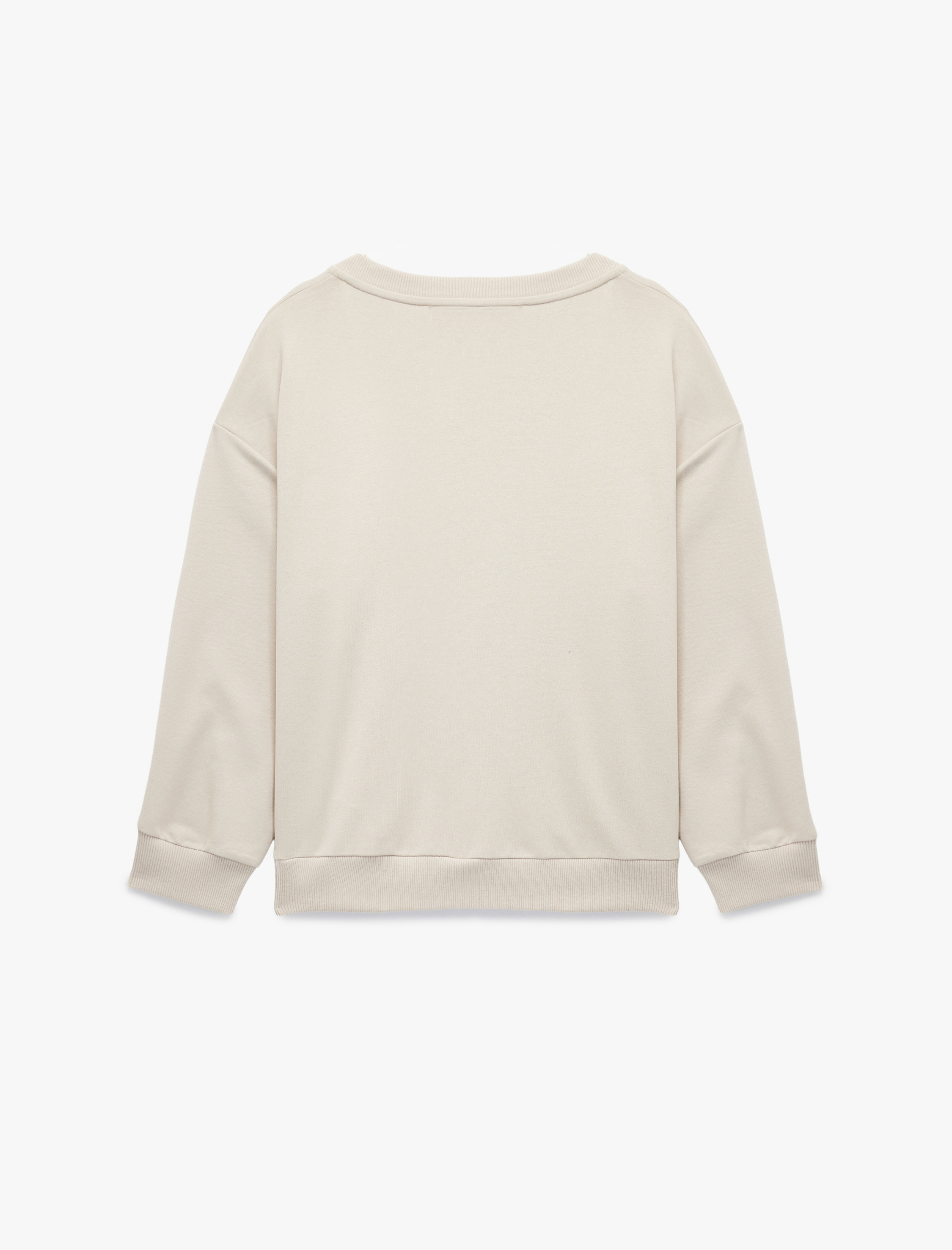   V Yaka Uzun Kollu Rahat Kalıp Triko Pijama Üstü