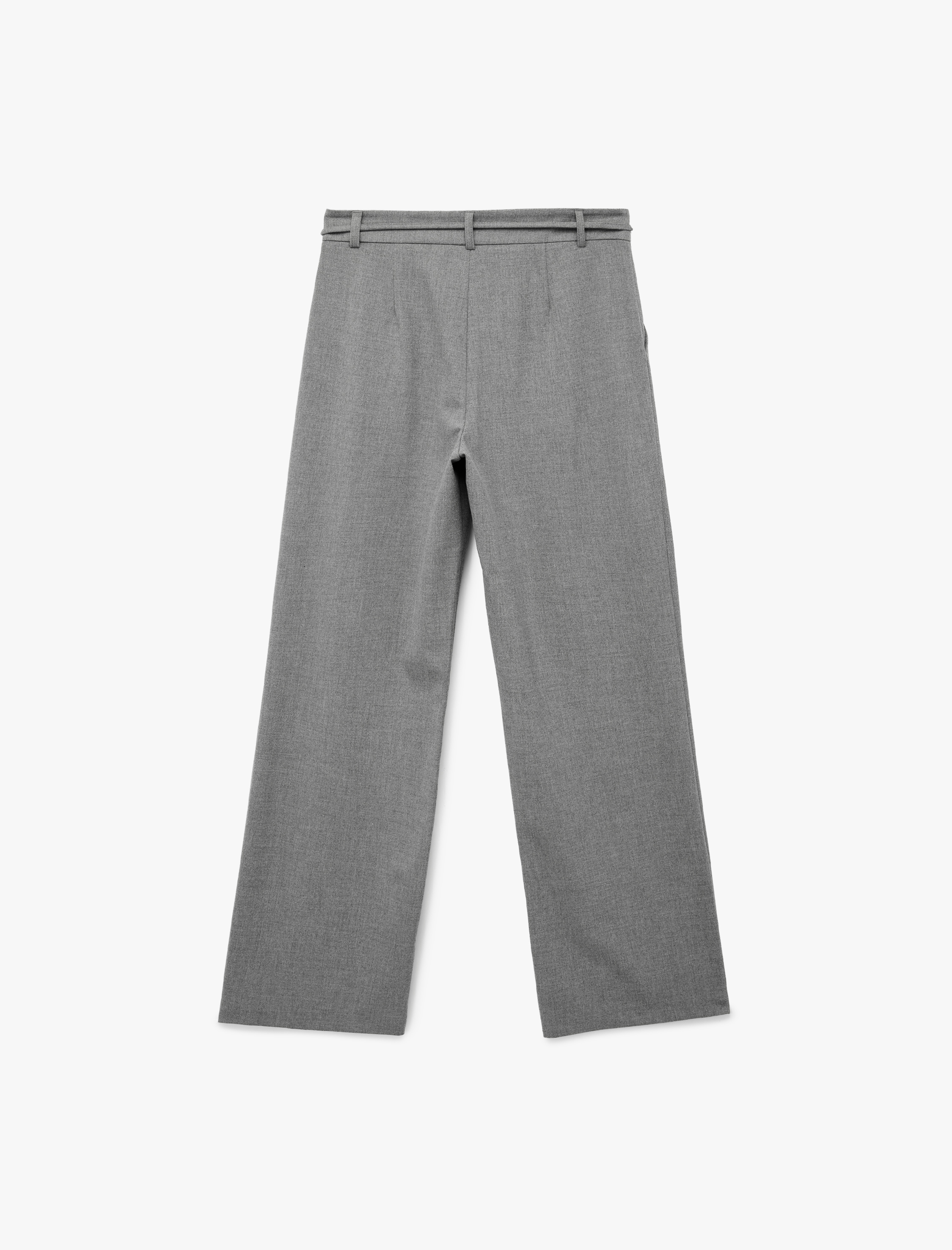   Bağlama Detaylı Cepli Geniş Paça Kumaş Pantolon