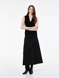 Düğmeli V Yaka Triko Yelek