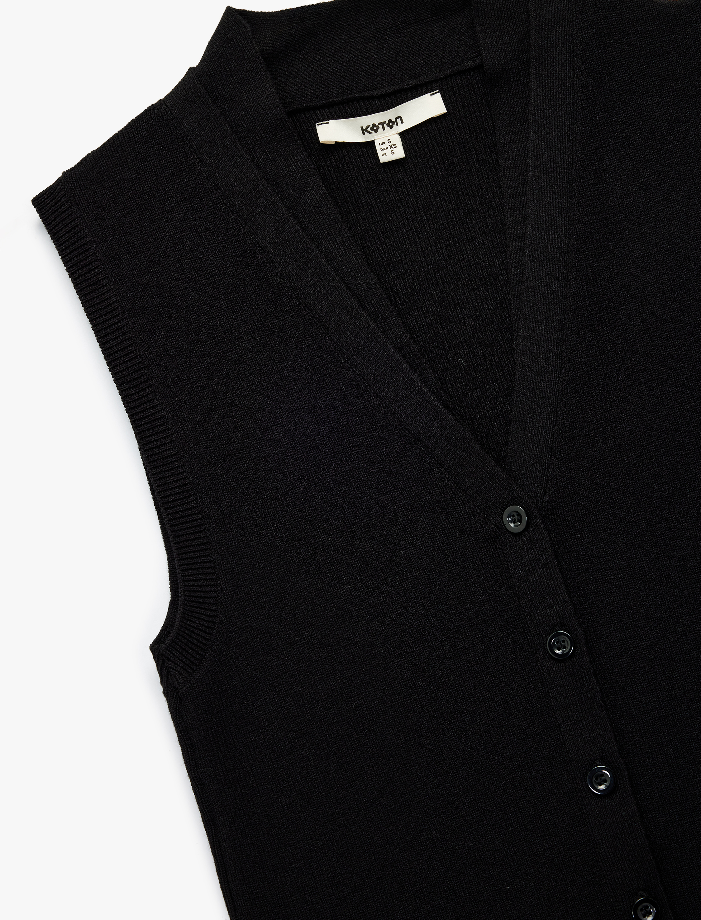   Düğmeli V Yaka Triko Yelek