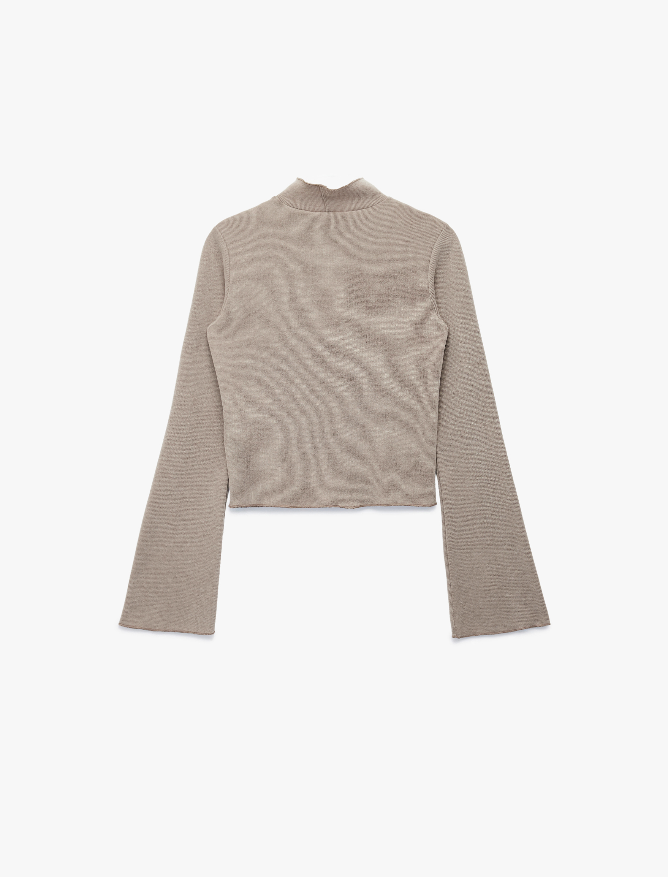   Slim Fit Uzun Çan Kollu Dik Yaka Bluz