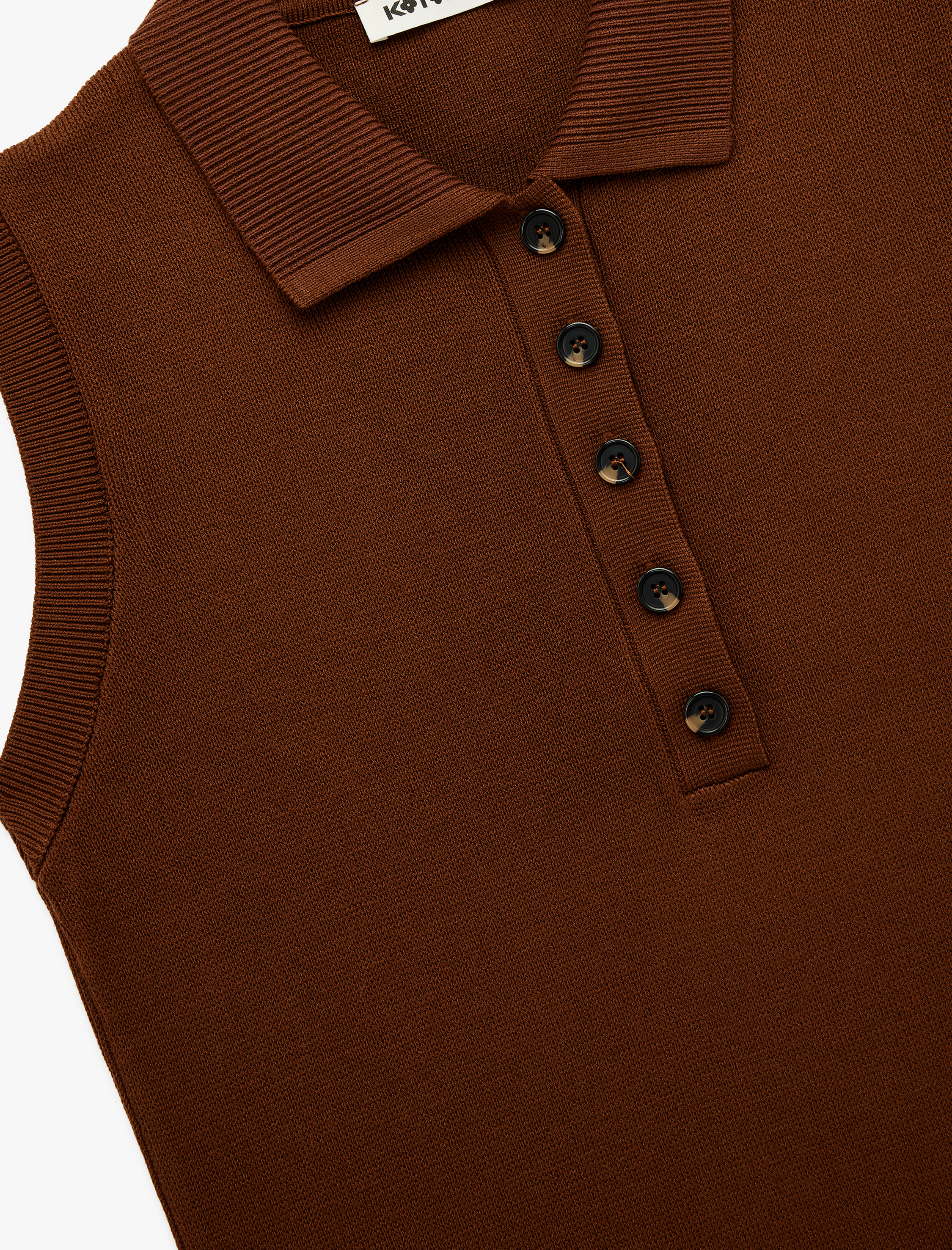   Regular Fit Kolsuz Yarım Düğmeli Polo Yaka Triko Süveter