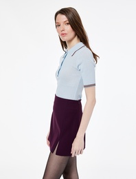 Ön Yırtmaçlı A Kesim Slim Fit Mini Etek