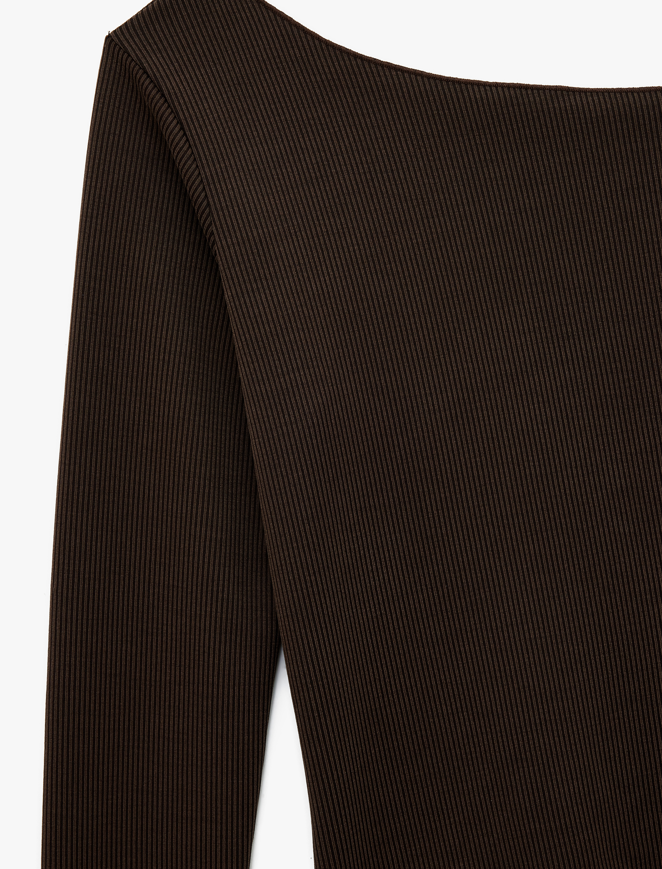   Koton X Sibil Çetinkaya - Slim Fit Uzun Kollu Asimetrik Yaka Tek Omuz Bluz