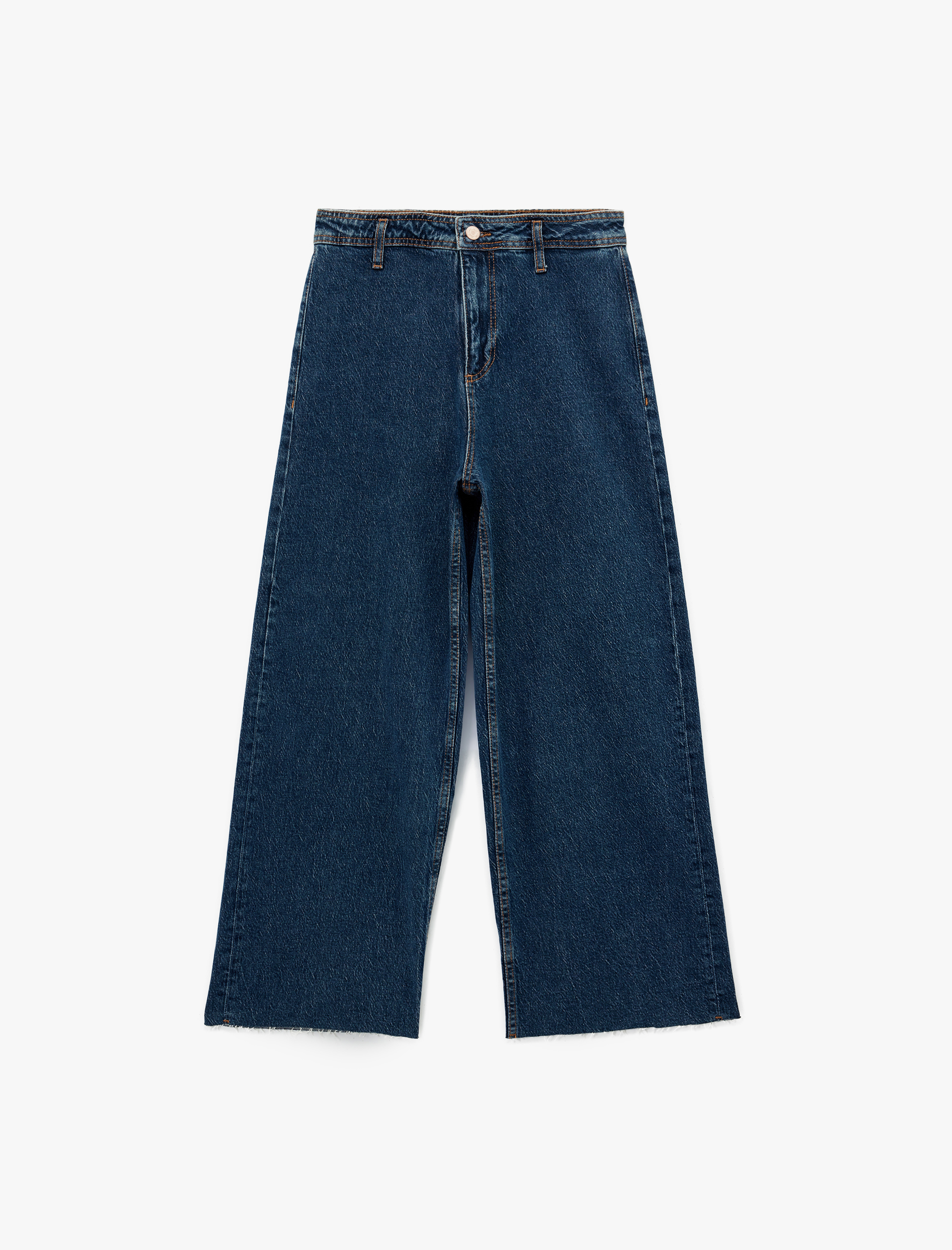   Yüksek Bel Rahat Kalıp Geniş Paça Jean Pantolon - Culotte Jeans