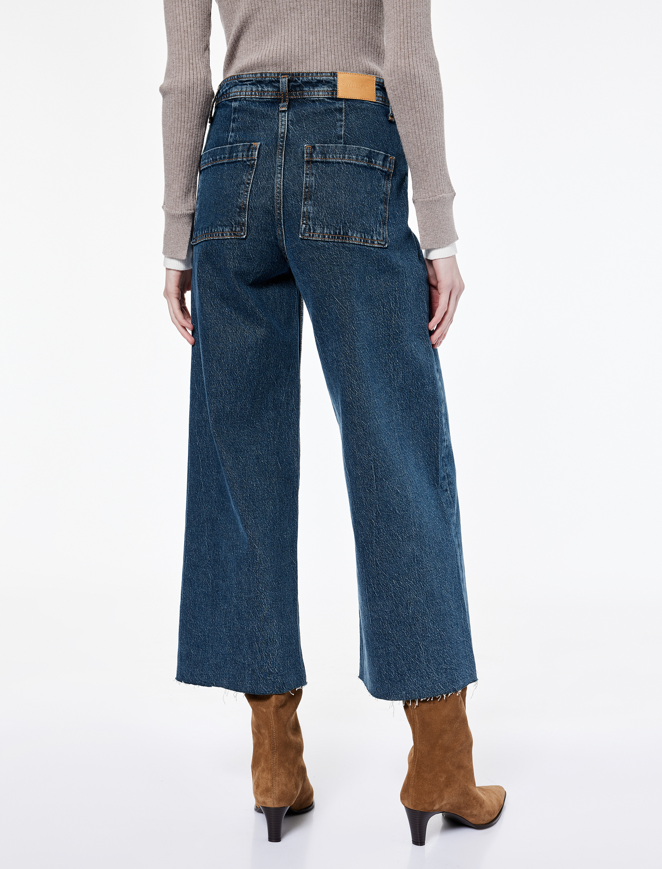   Yüksek Bel Rahat Kalıp Geniş Paça Jean Pantolon - Culotte Jeans