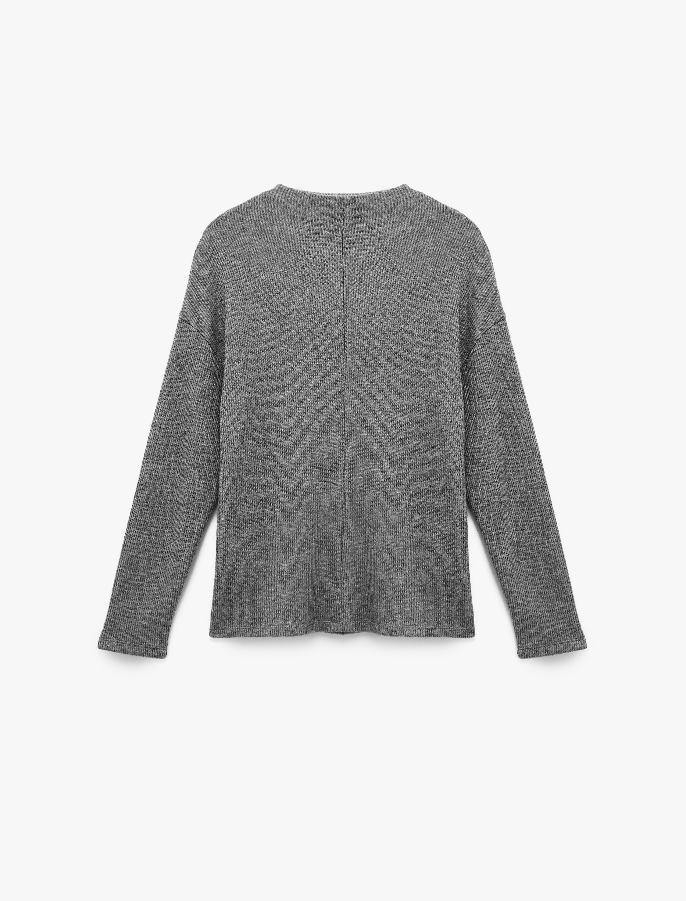   Uzun Kollu Yuvarlak Kayık Yaka Fitilli Tişört