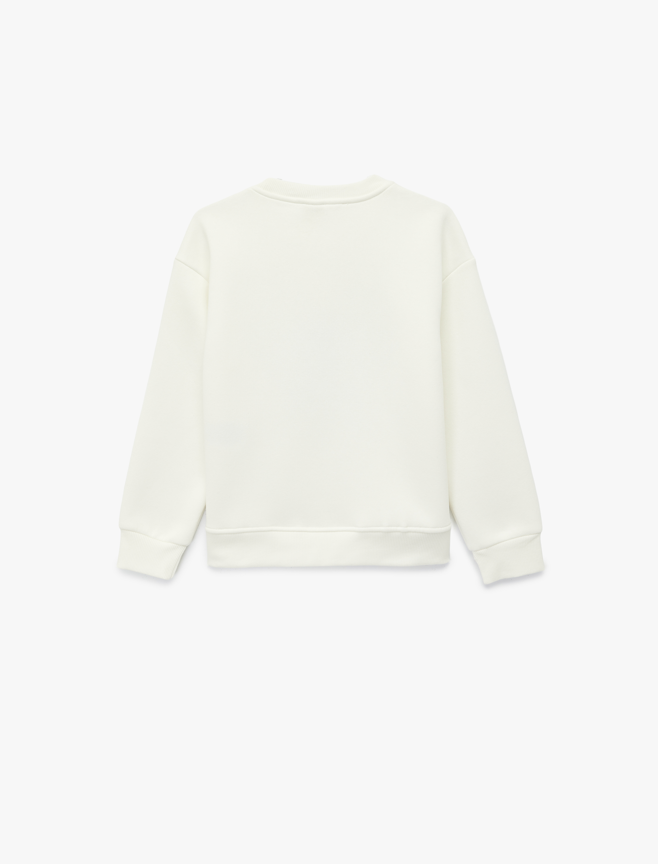  Kız Çocuk Lisanslı Stitch Baskılı Uzun Kollu Bisiklet Yaka Şardonlu Sweatshirt