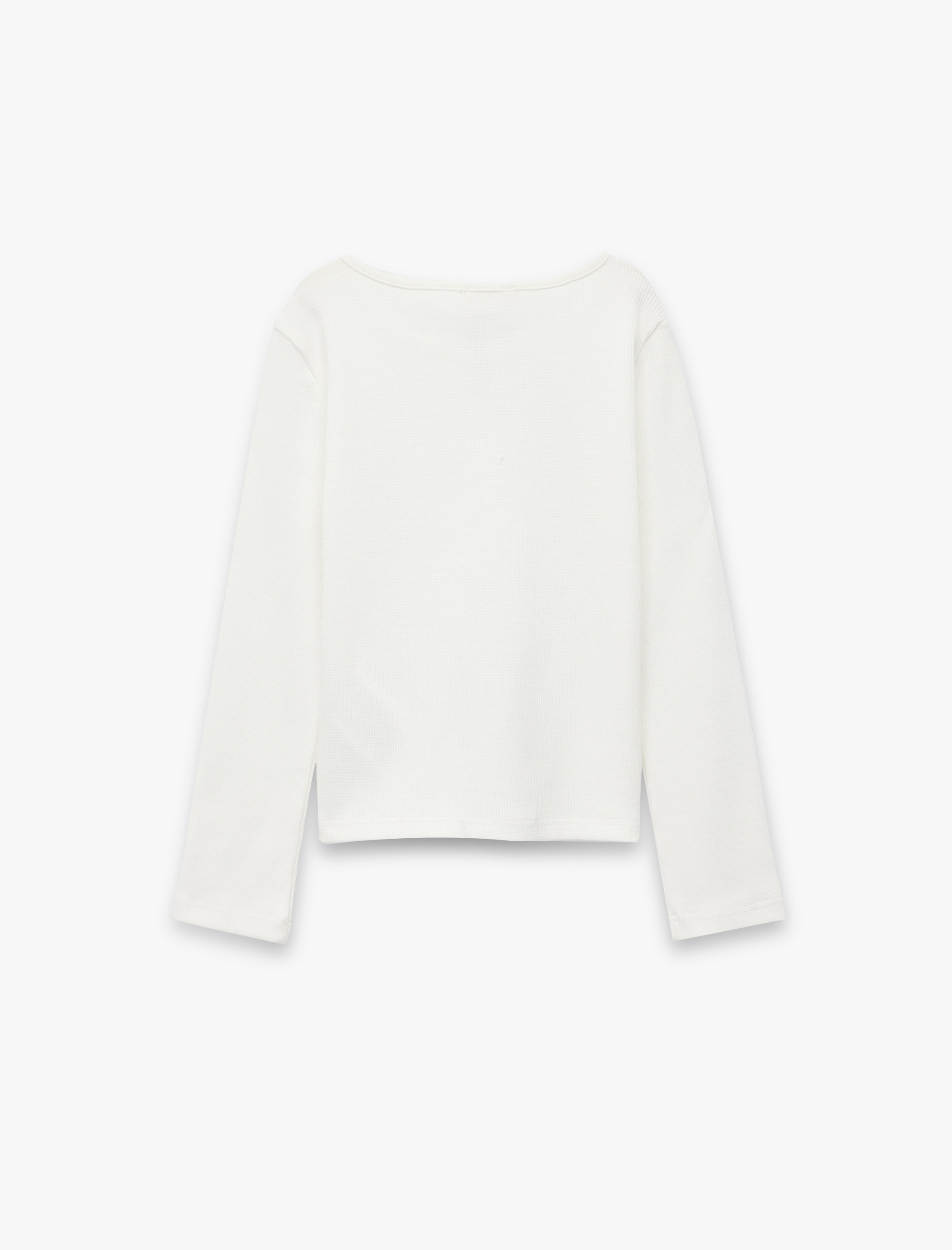  Kız Çocuk Uzun Kollu Bisiklet Yaka Pamuklu Fiyonklu Tişört