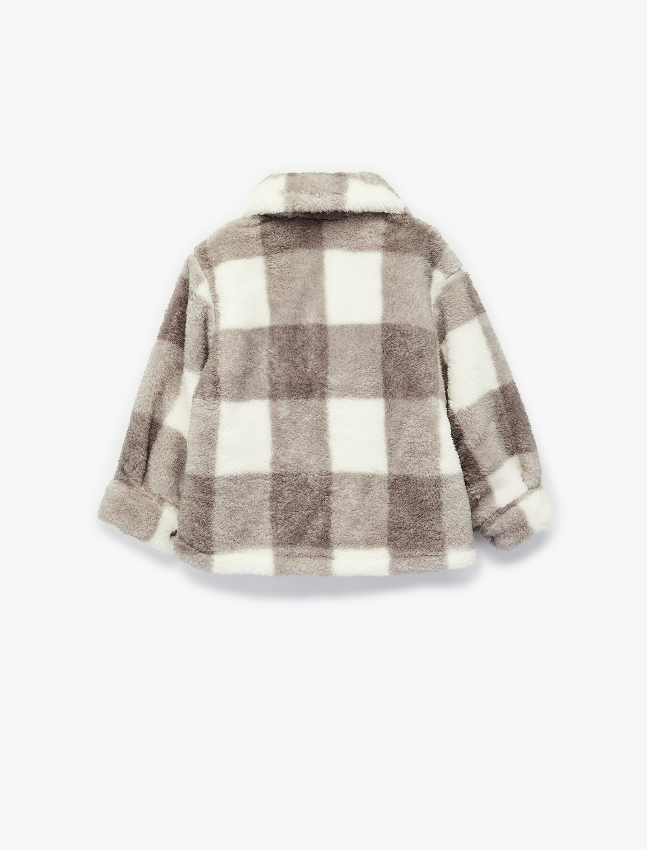  Erkek Bebek Uzun Kollu Cepli Düğme Detaylı Ekoseli Ceket