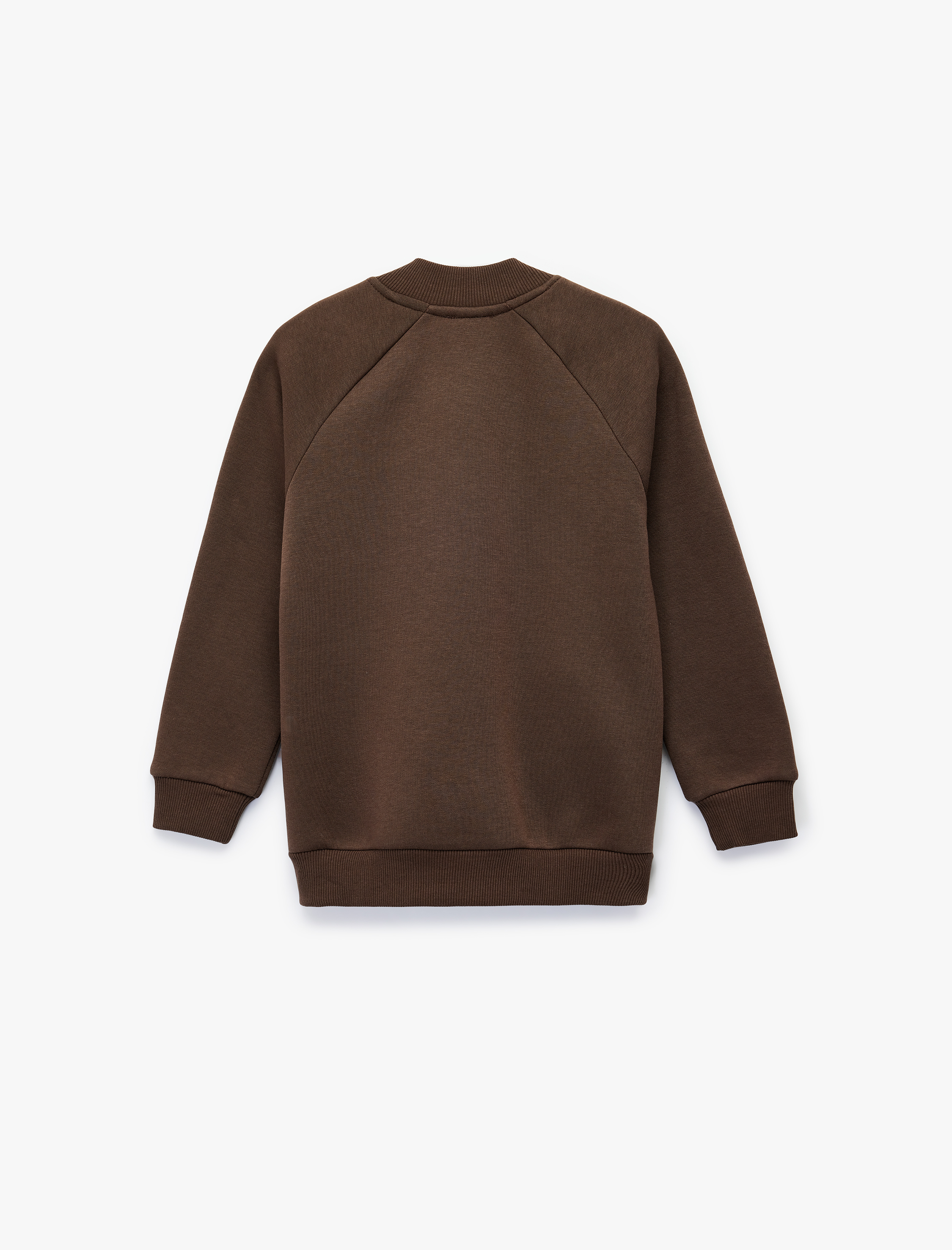  Erkek Çocuk Uzun Kollu Bomber Yaka Basic Fermuarlı Sweatshirt