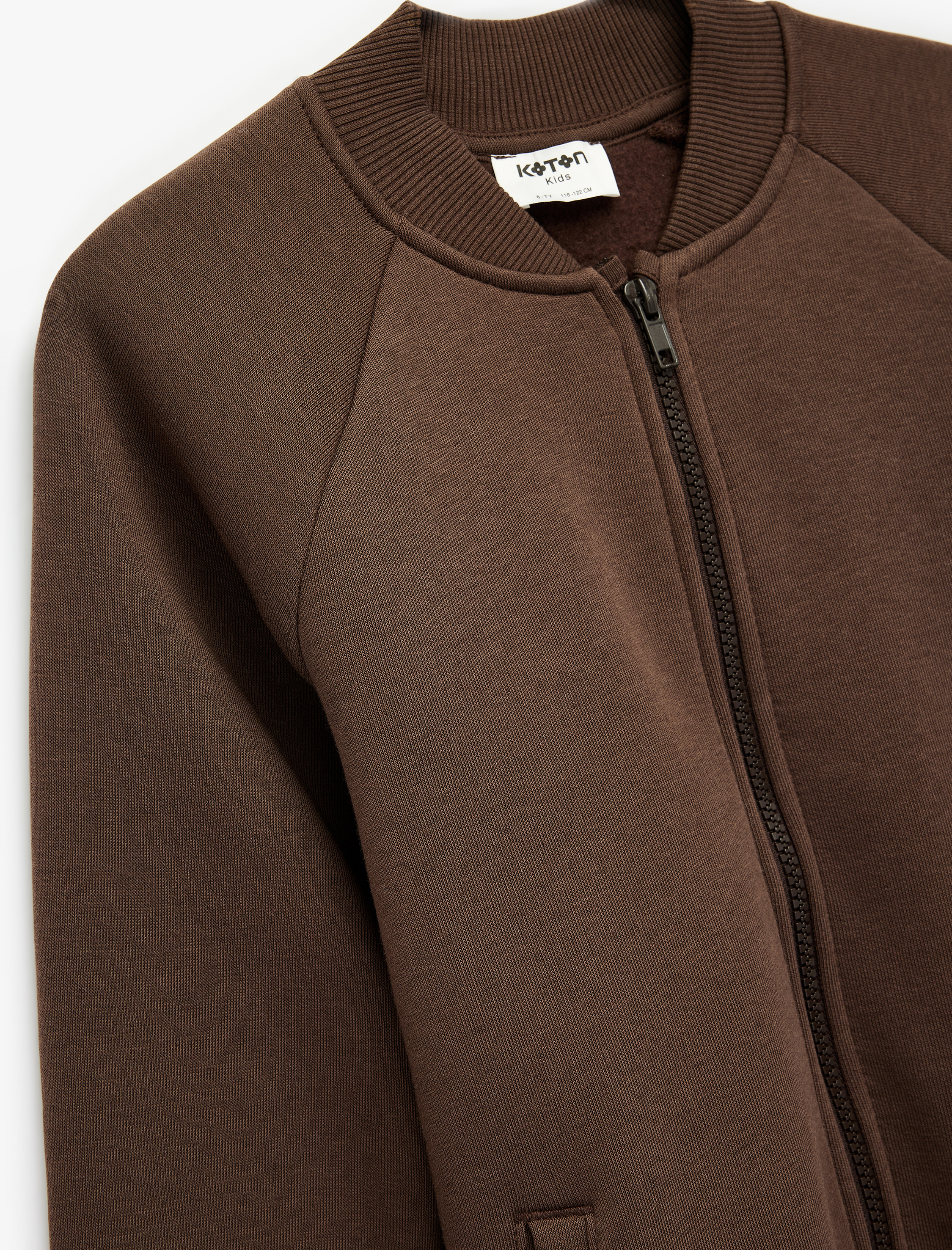  Erkek Çocuk Uzun Kollu Bomber Yaka Basic Fermuarlı Sweatshirt